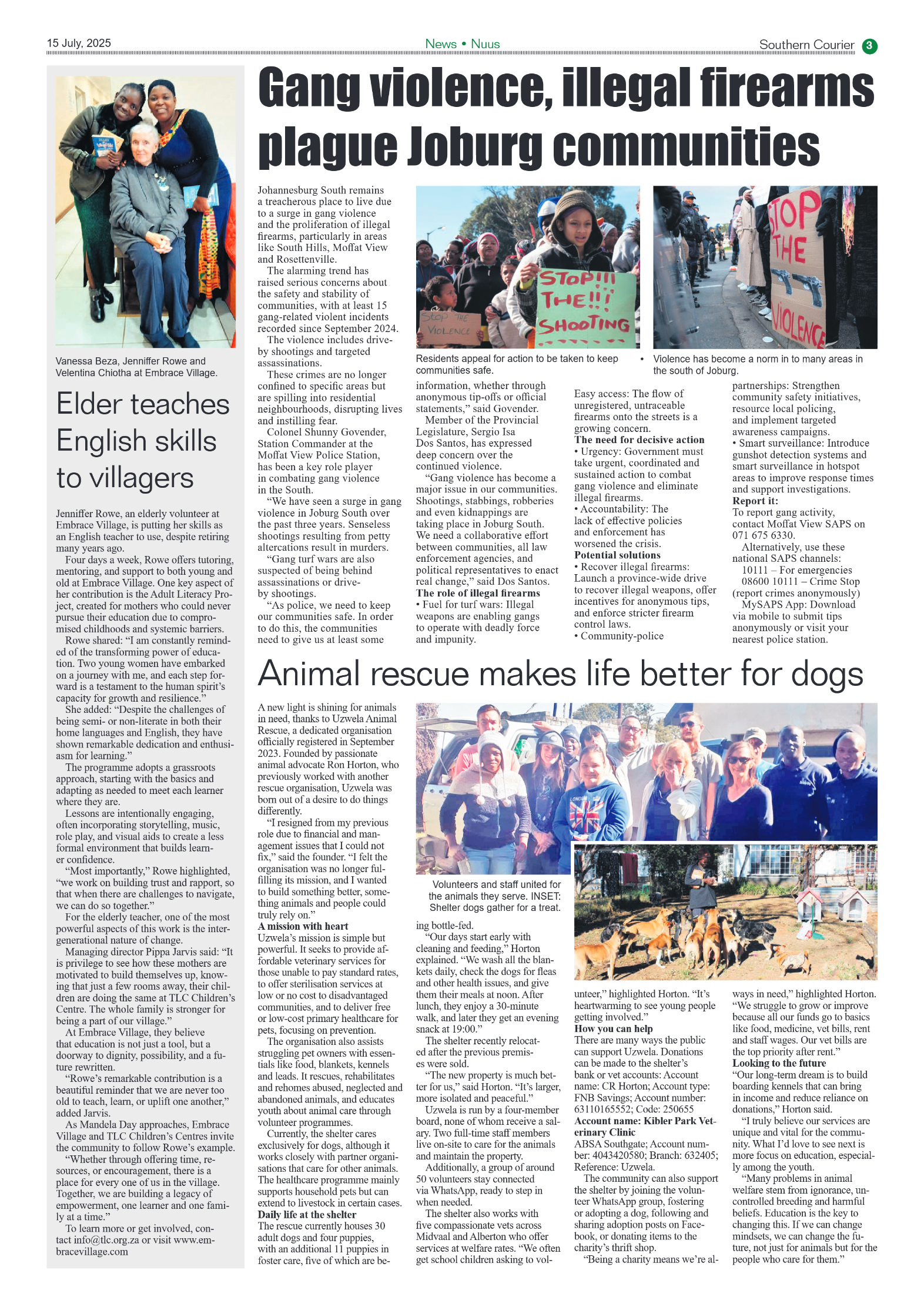 Southern Courier 15 July 2025 page 3