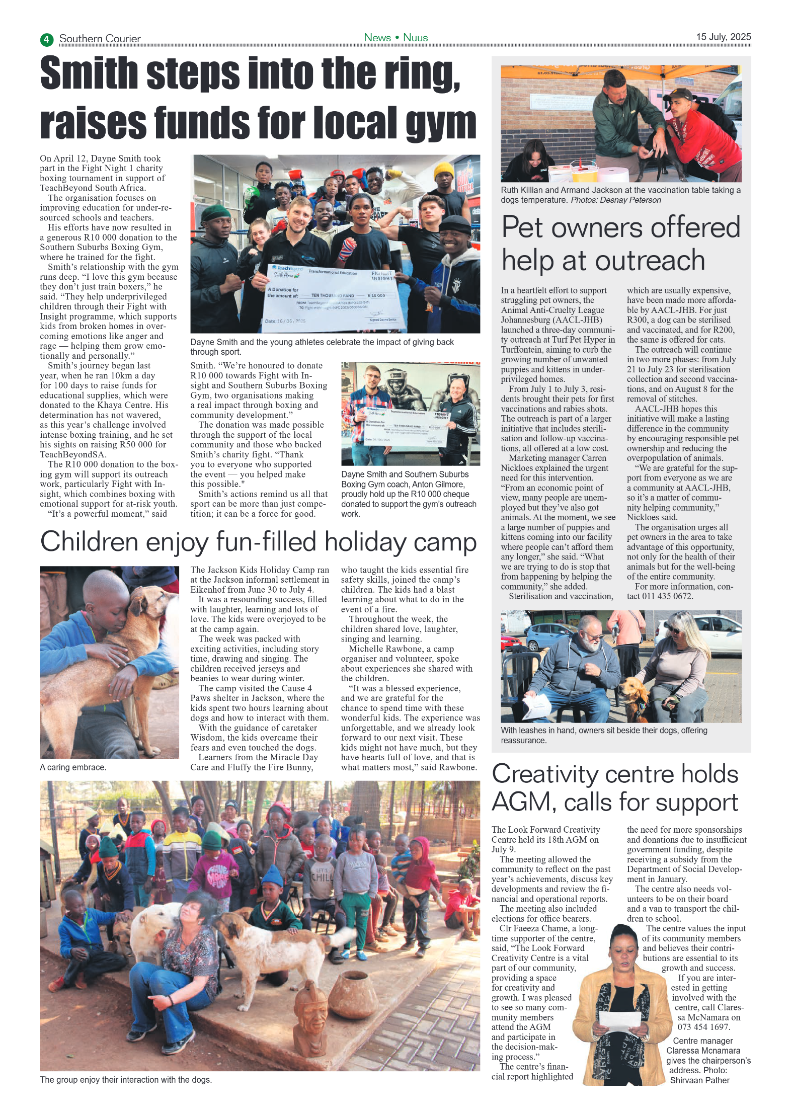 Southern Courier 15 July 2025 page 4