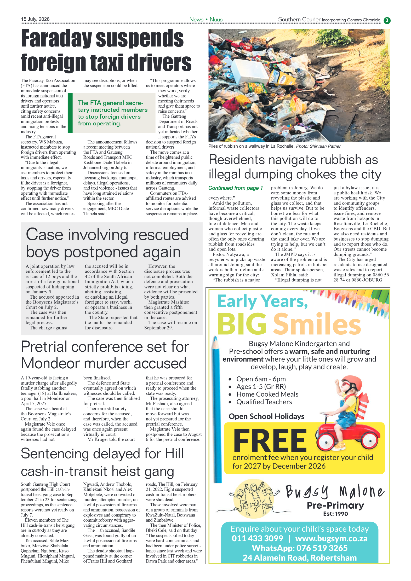 Southern Courier 15 July 2026 page 3