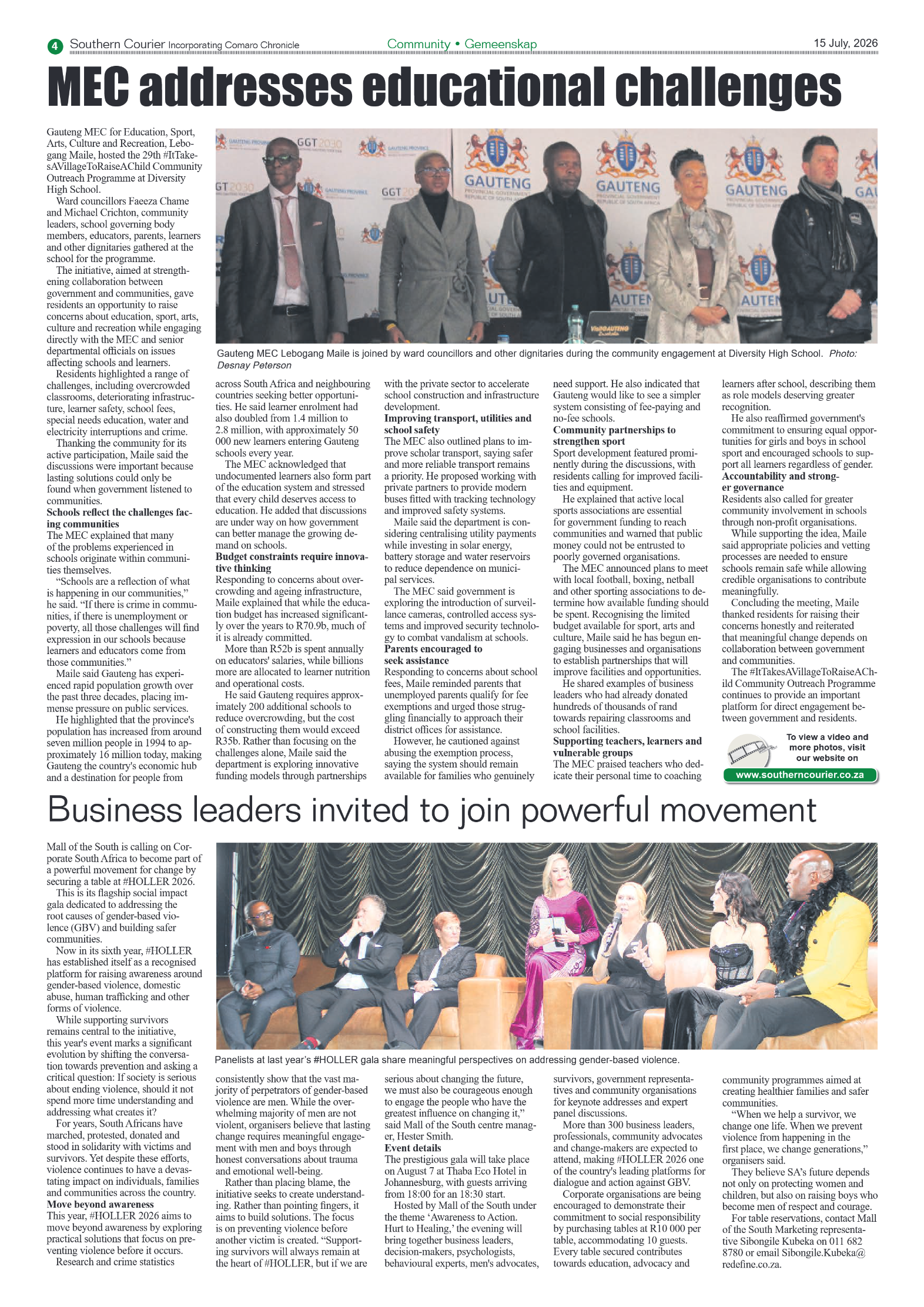 Southern Courier 15 July 2026 page 4