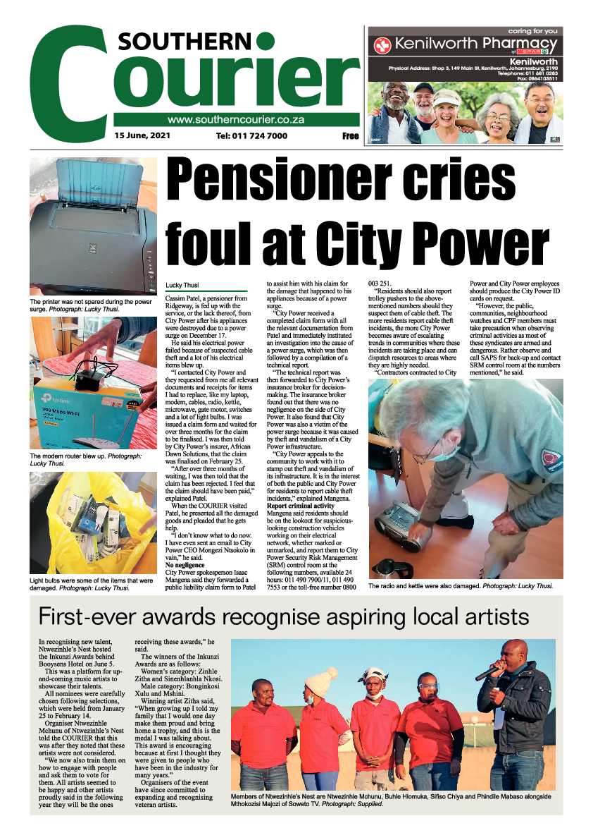 Southern Courier 15 June 2021 page 1