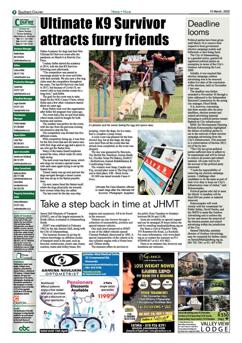 Southern Courier 15 March 2022 page 2