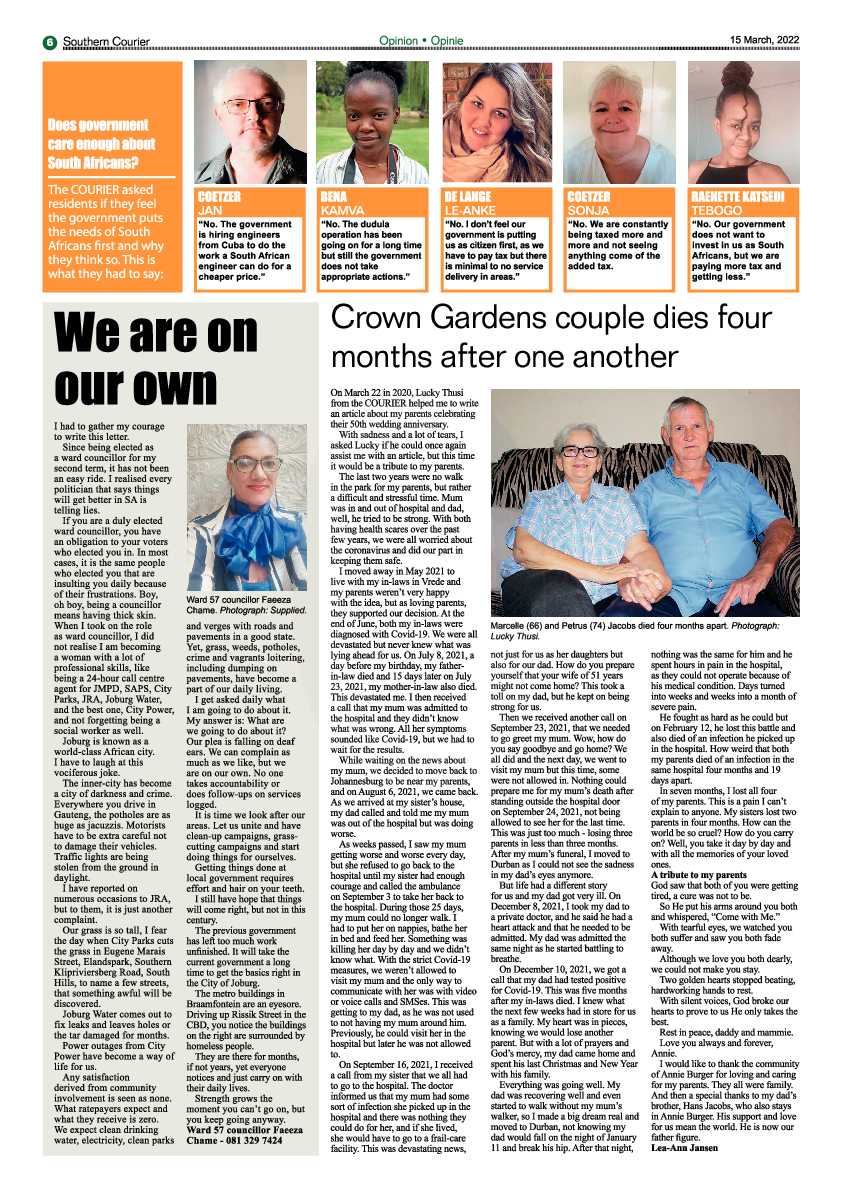 Southern Courier 15 March 2022 page 6