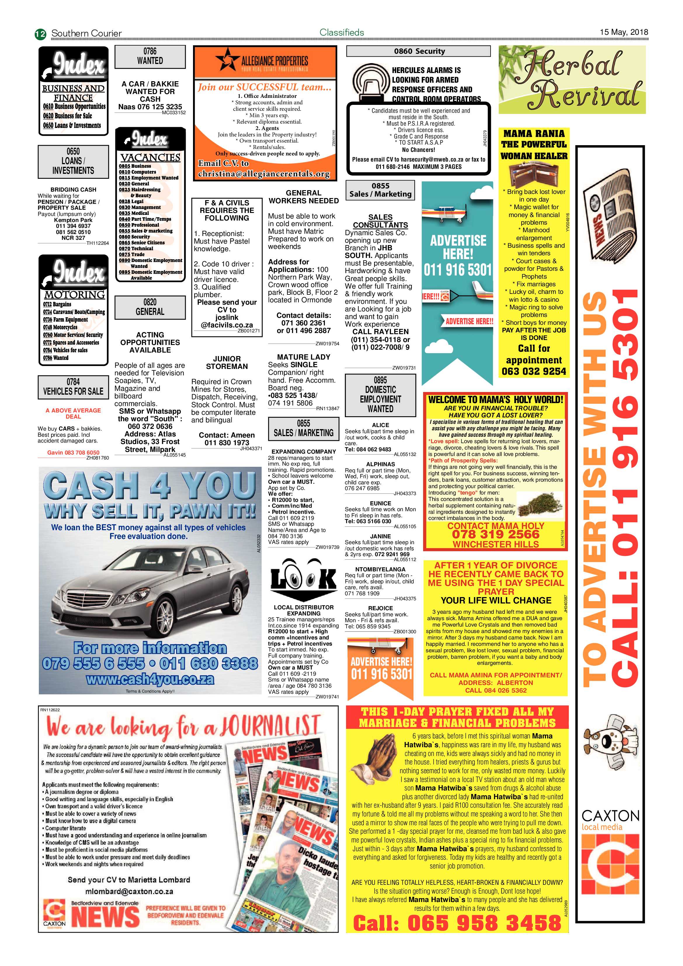 Southern Courier 15 May 2018 page 12