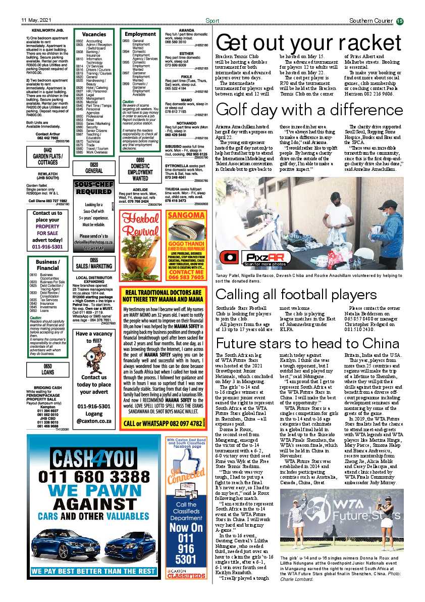Southern Courier 14 May 2021 page 15