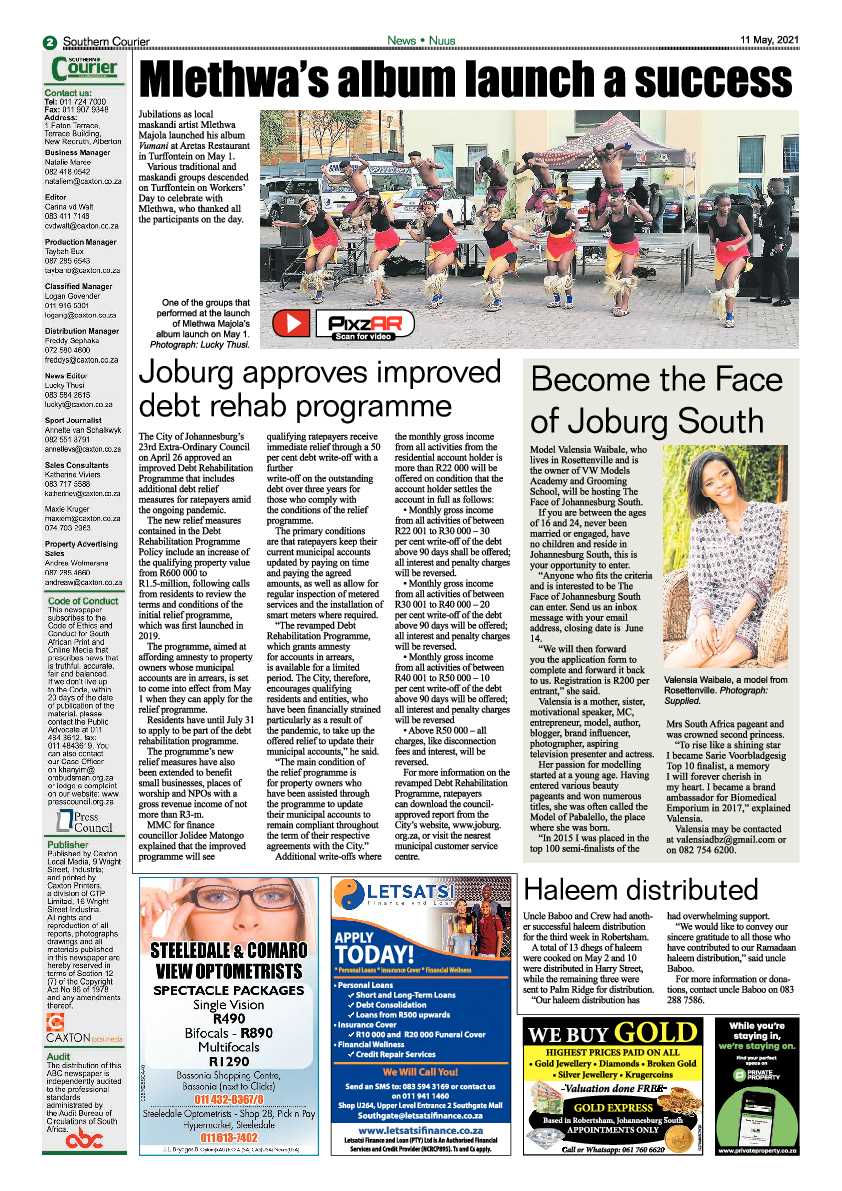 Southern Courier 14 May 2021 page 2