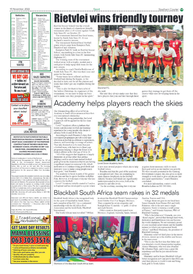 Southern Courier 15 Nov 2022 page 11