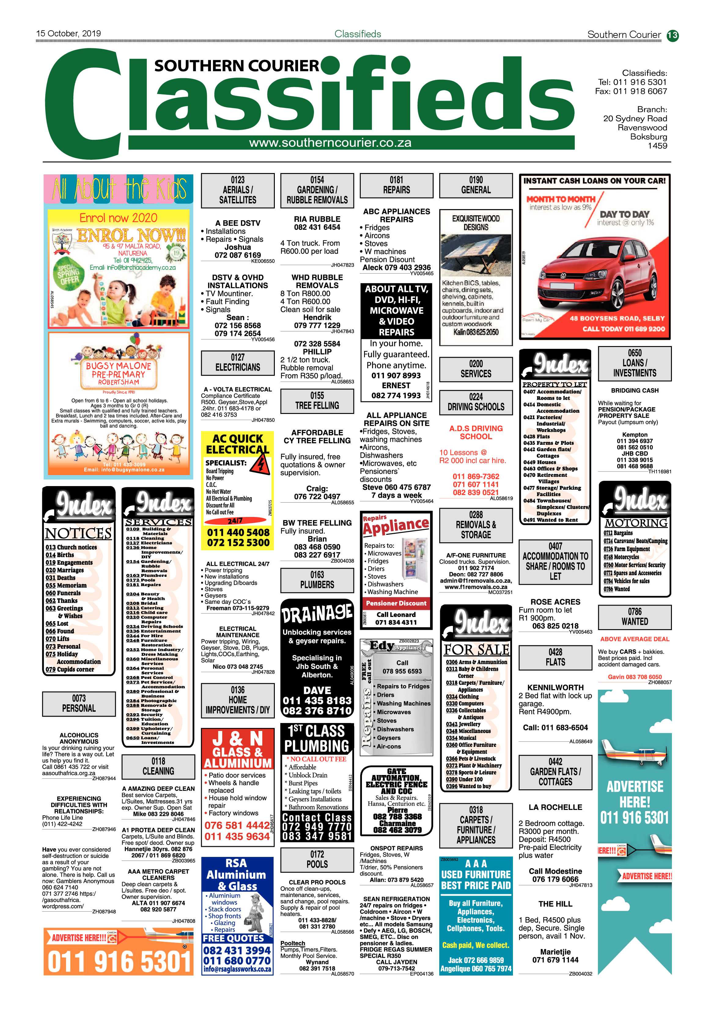 Southern Courier 15 October 2019 page 13