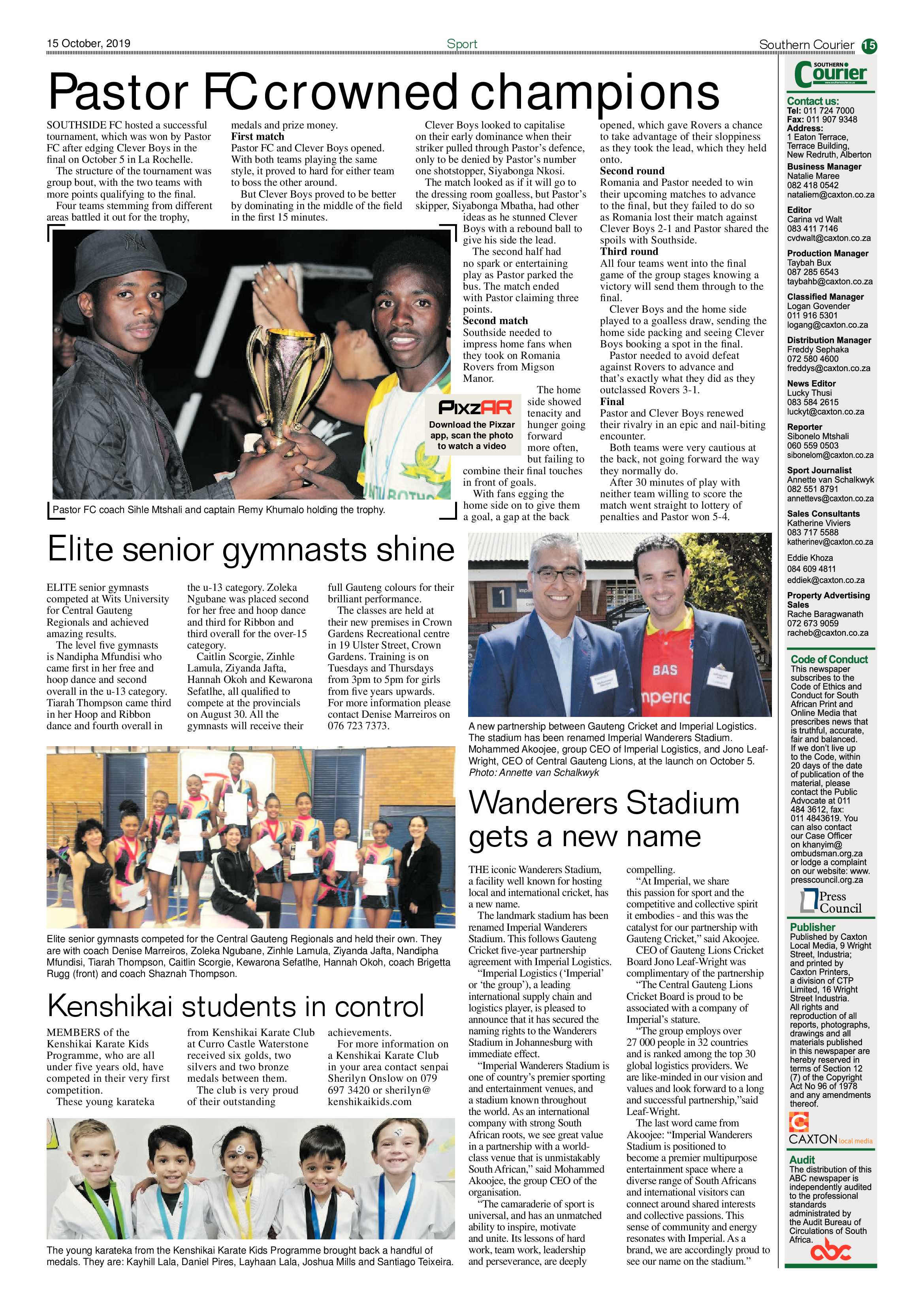 Southern Courier 15 October 2019 page 15