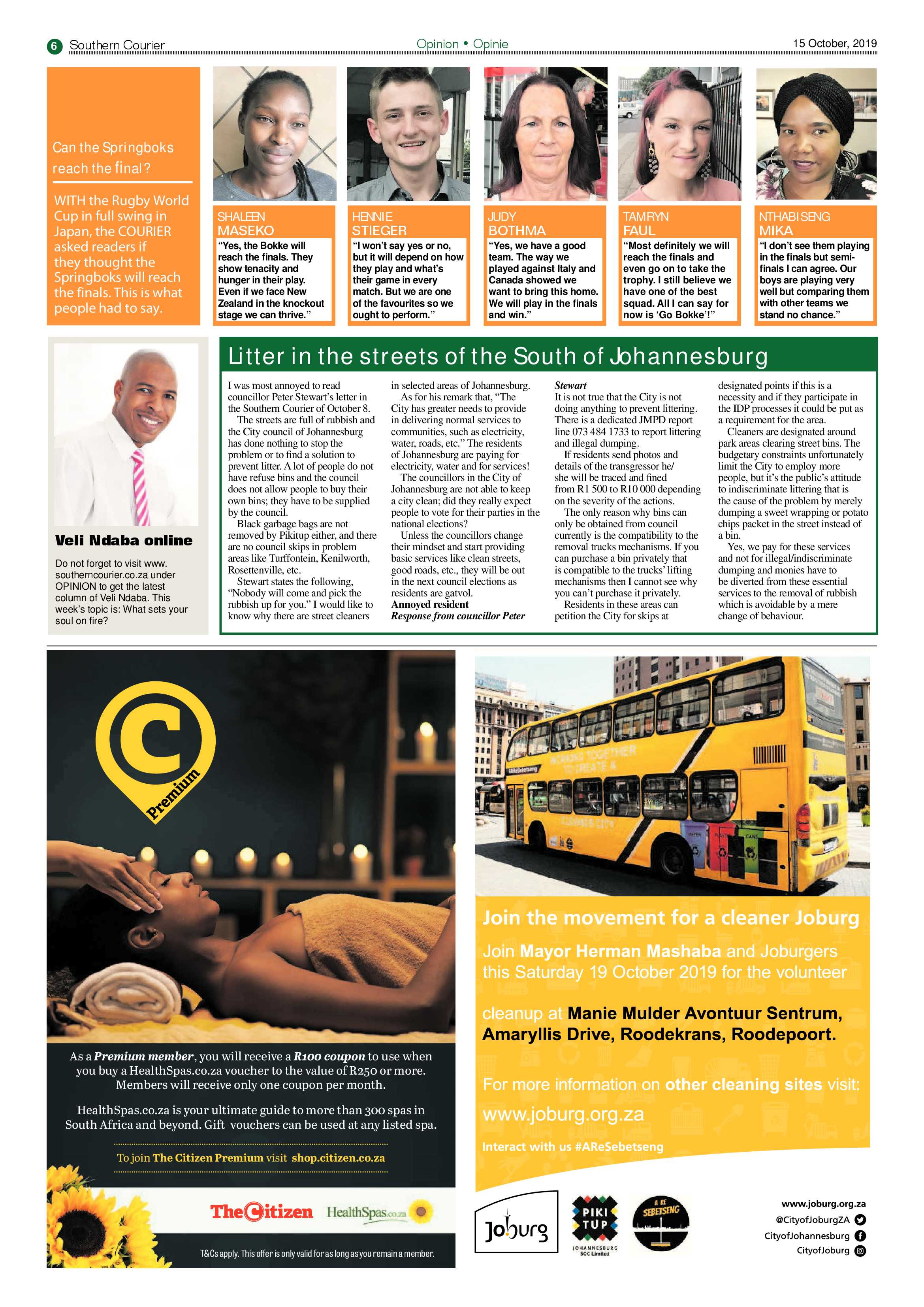 Southern Courier 15 October 2019 page 6