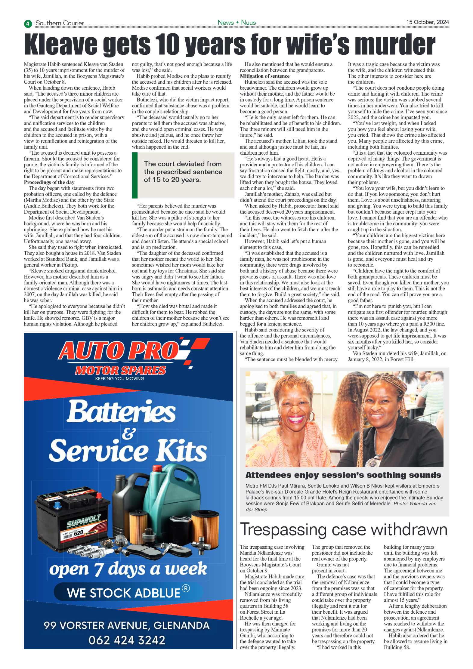 Southern Courier 15 October 2024 page 4