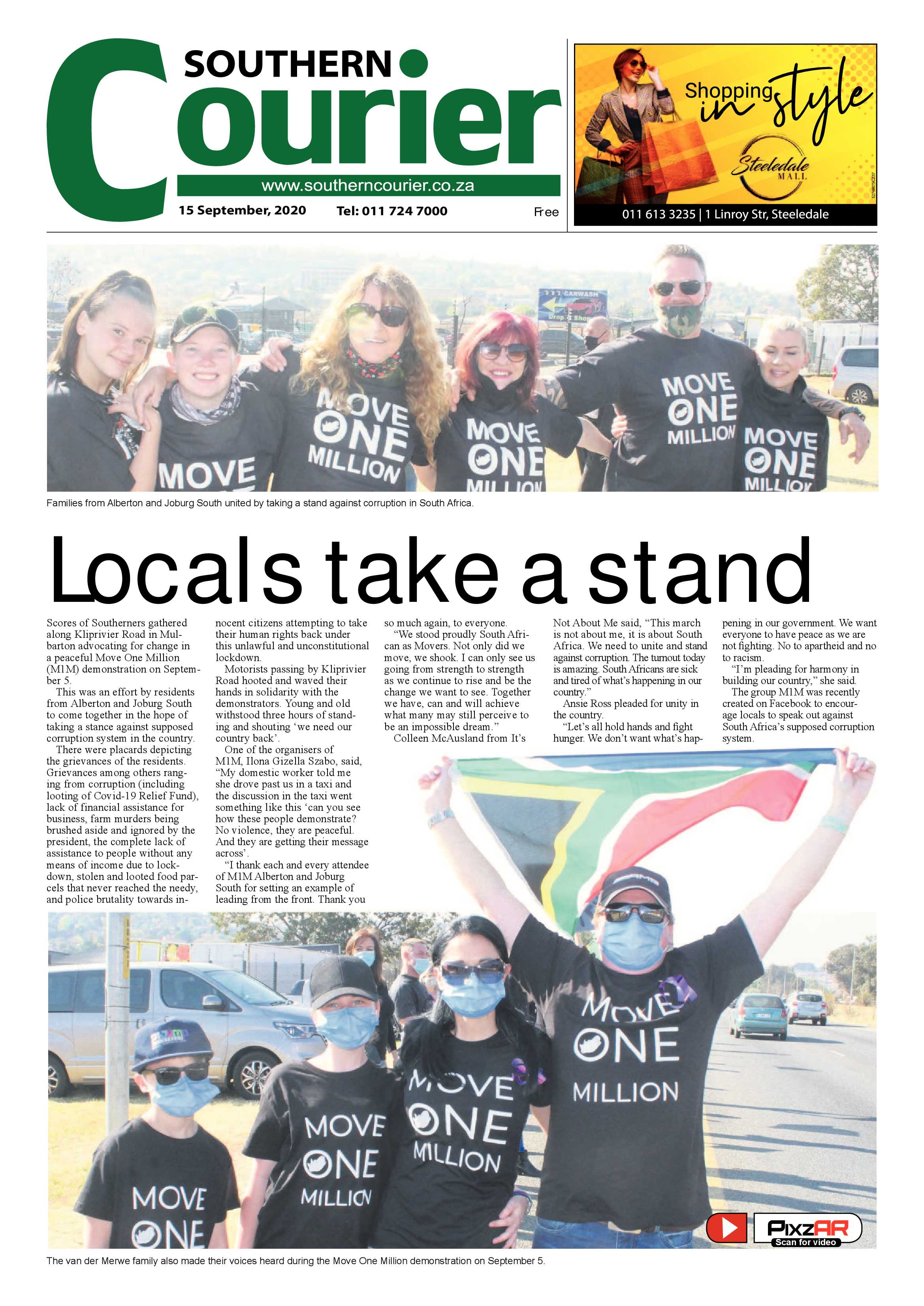 Southern Courier 15 September 2020 page 1
