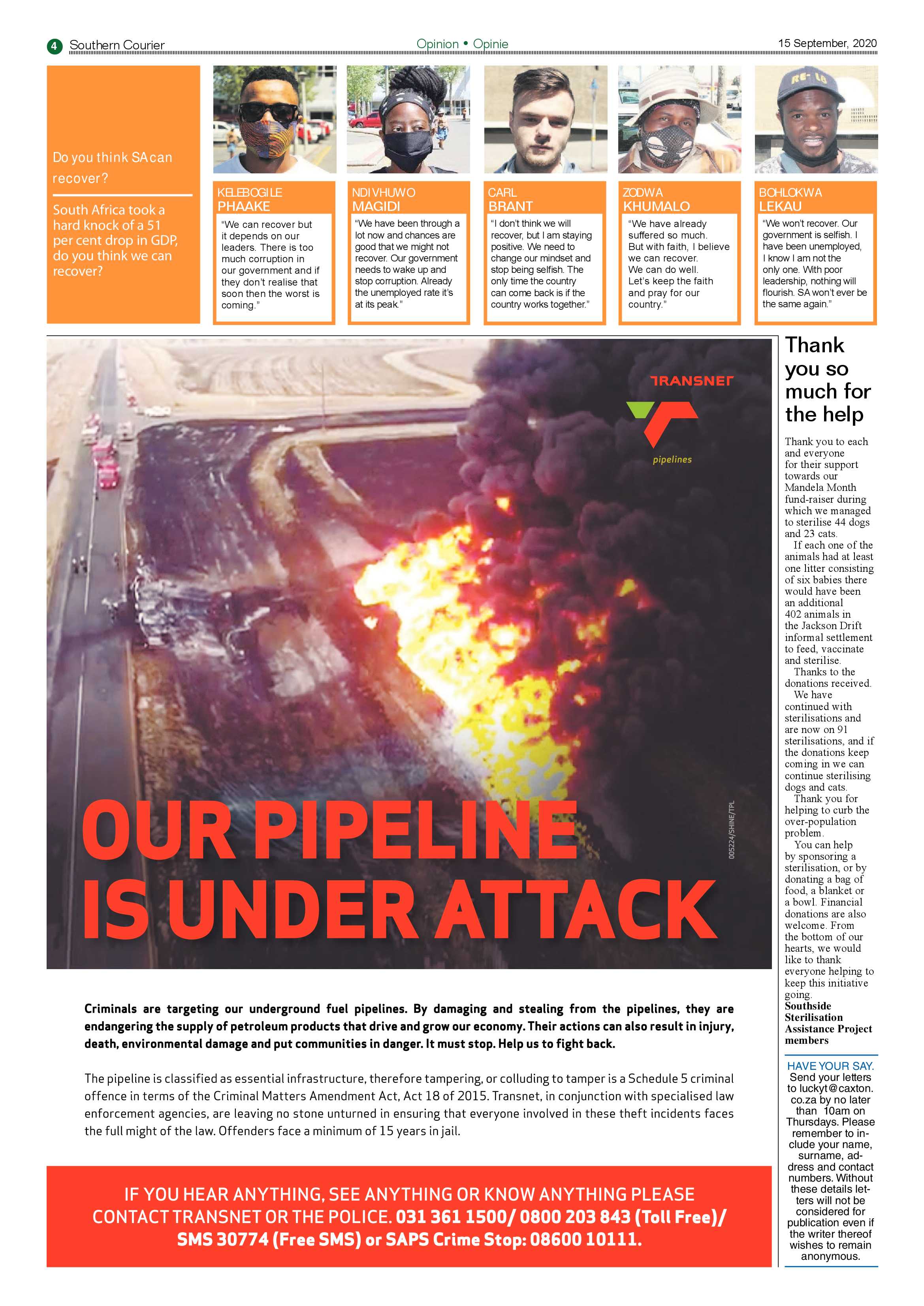 Southern Courier 15 September 2020 page 4