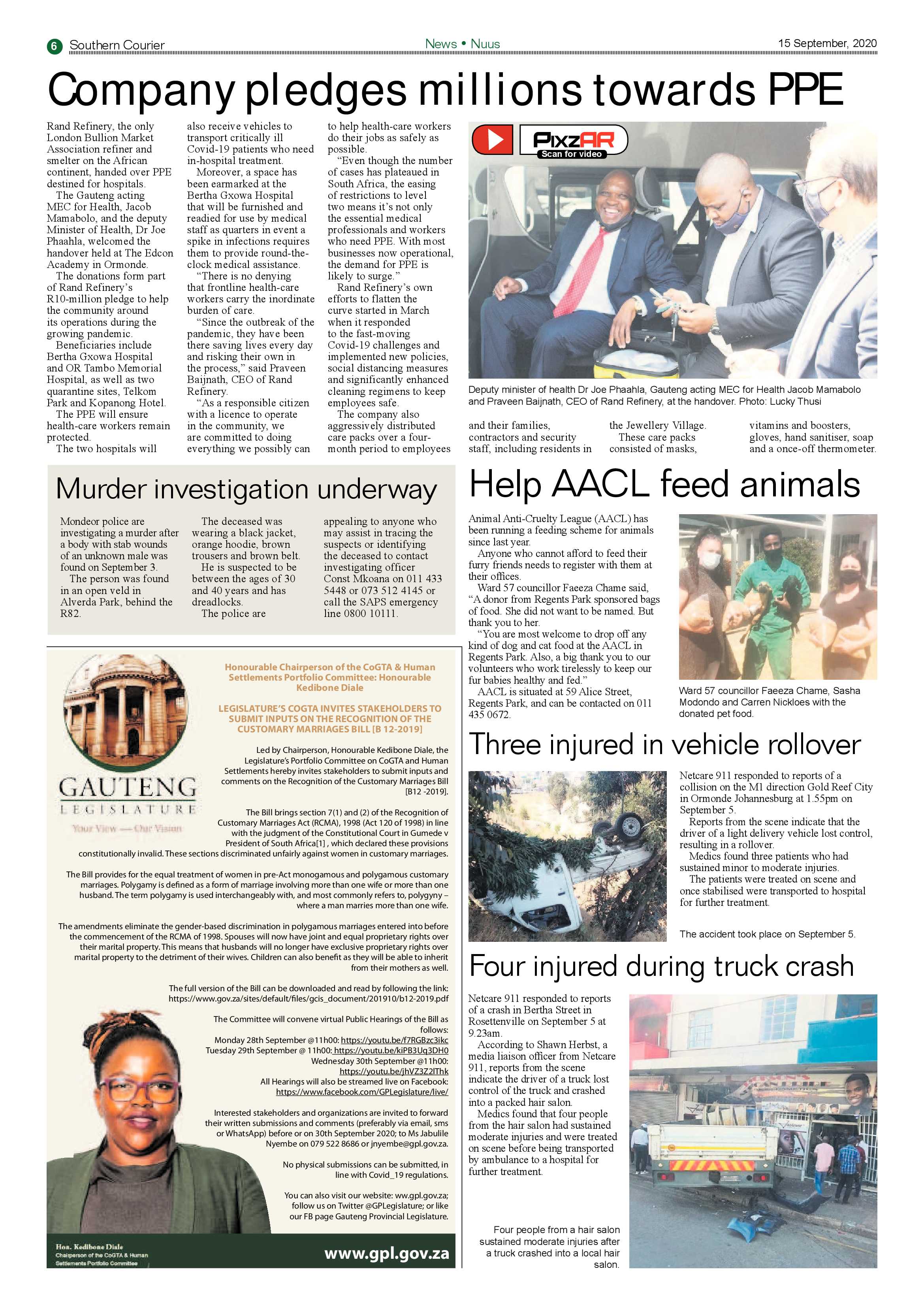 Southern Courier 15 September 2020 page 6