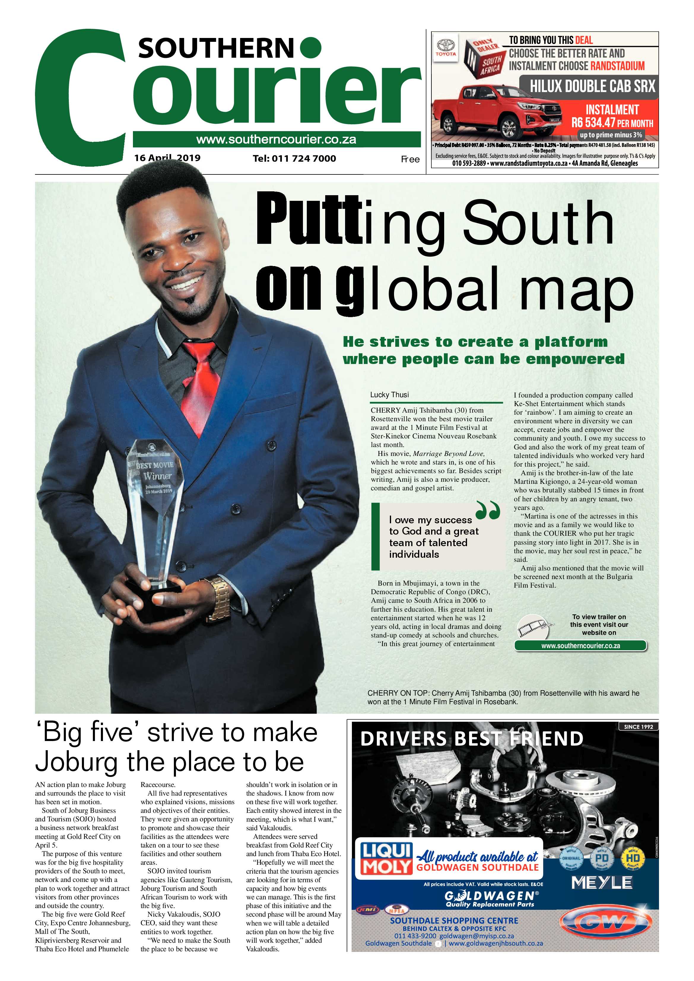 Southern Courier 16 April 2019 page 1