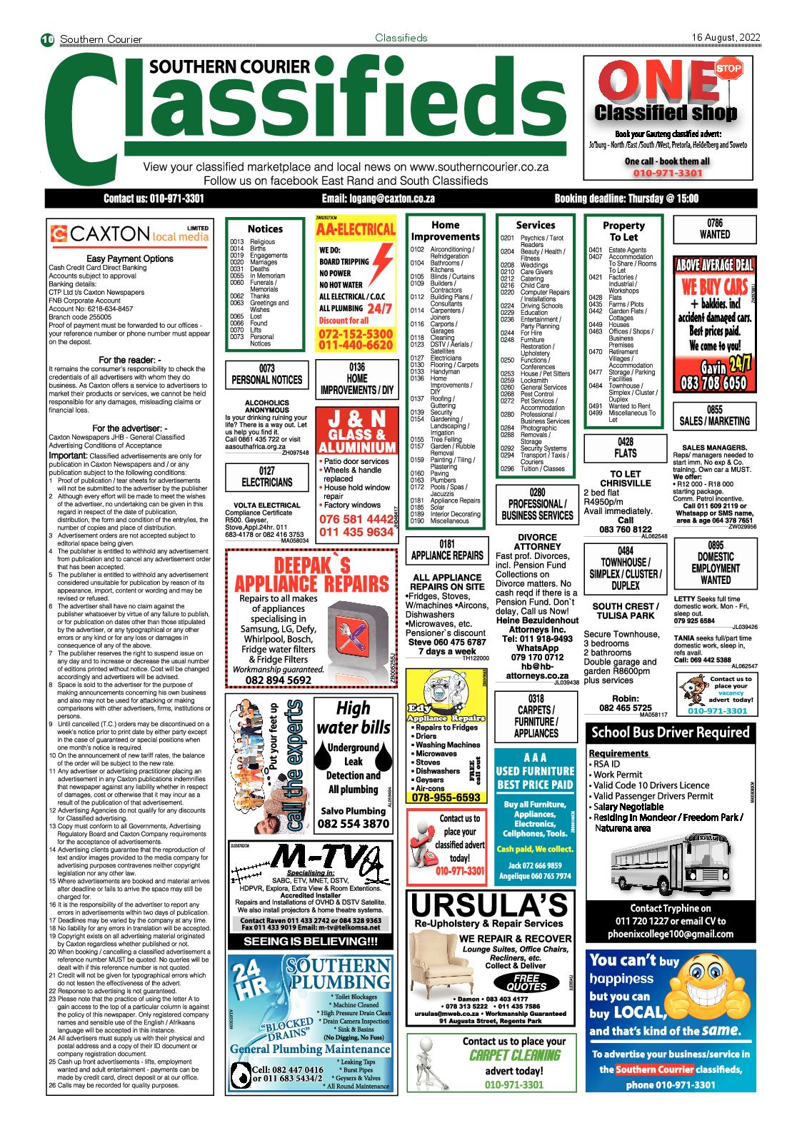 Southern Courier 16 Aug 2022 page 10