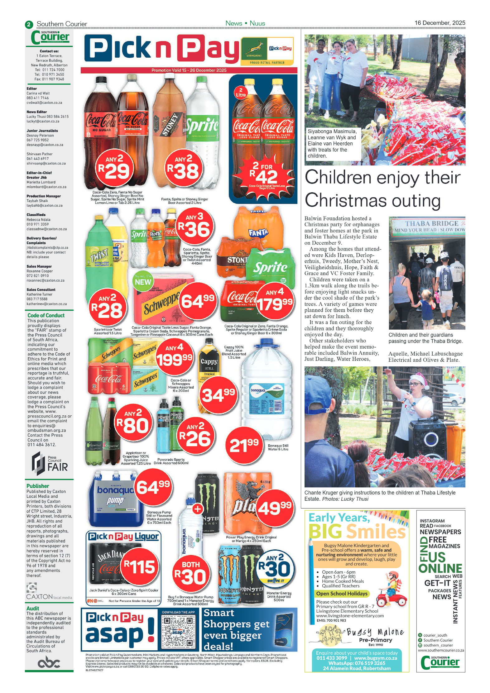Southern Courier 16 December 2025 page 2