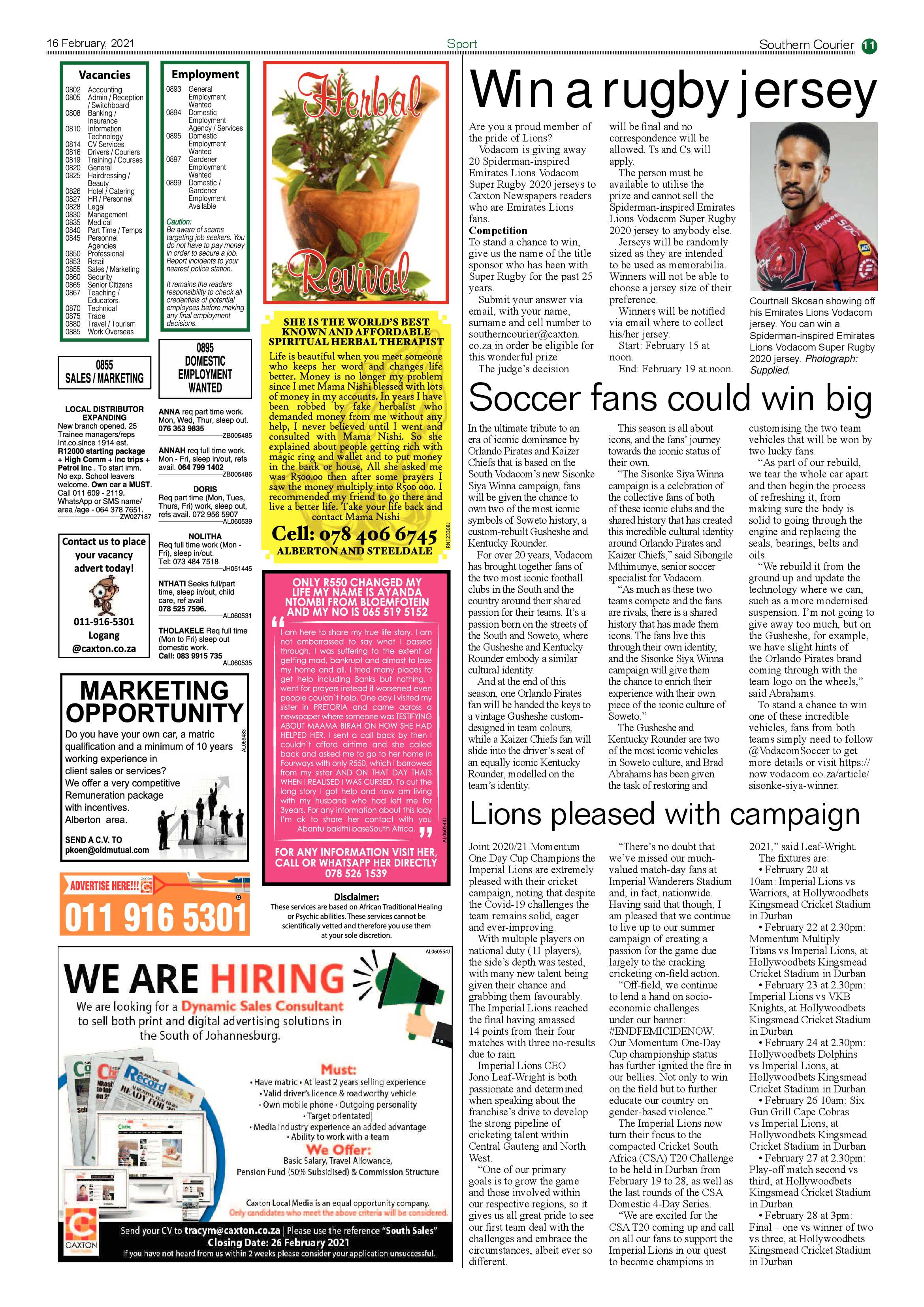 Southern Courier 16 February 2021 page 11