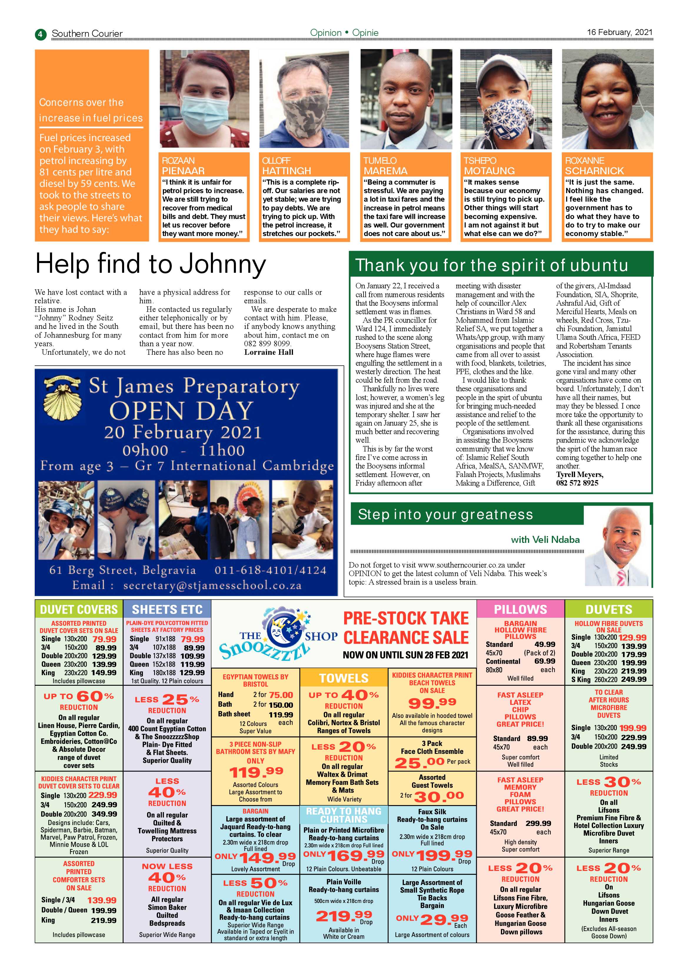 Southern Courier 16 February 2021 page 4