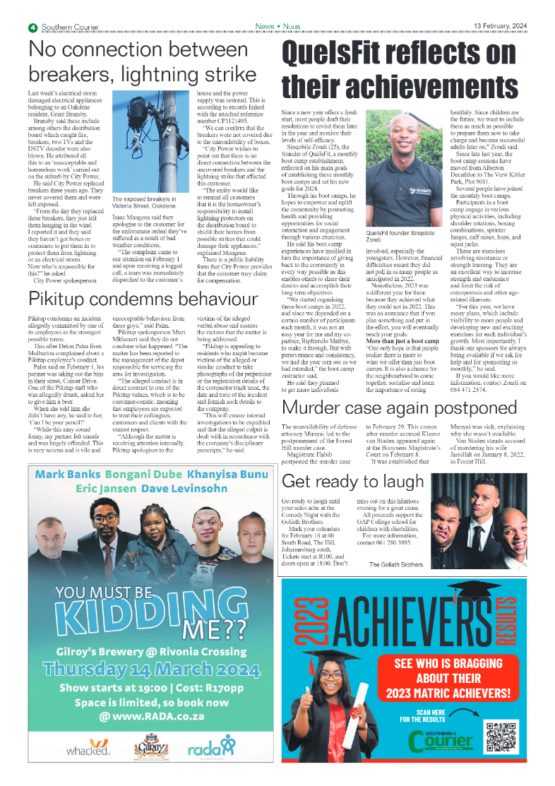 Southern Courier 16 February 2024 page 4