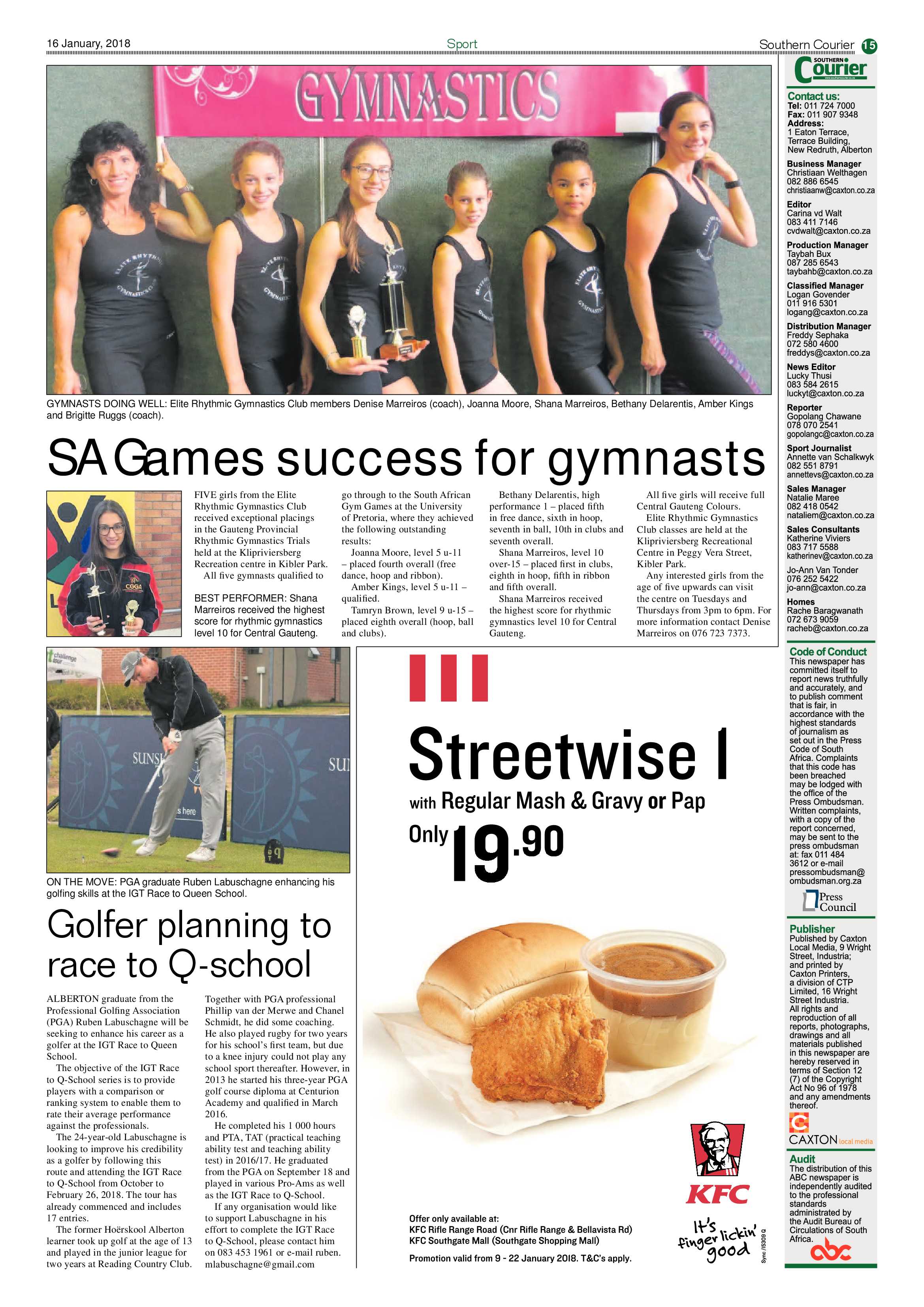 Southern Courier 16 January 2018 page 15