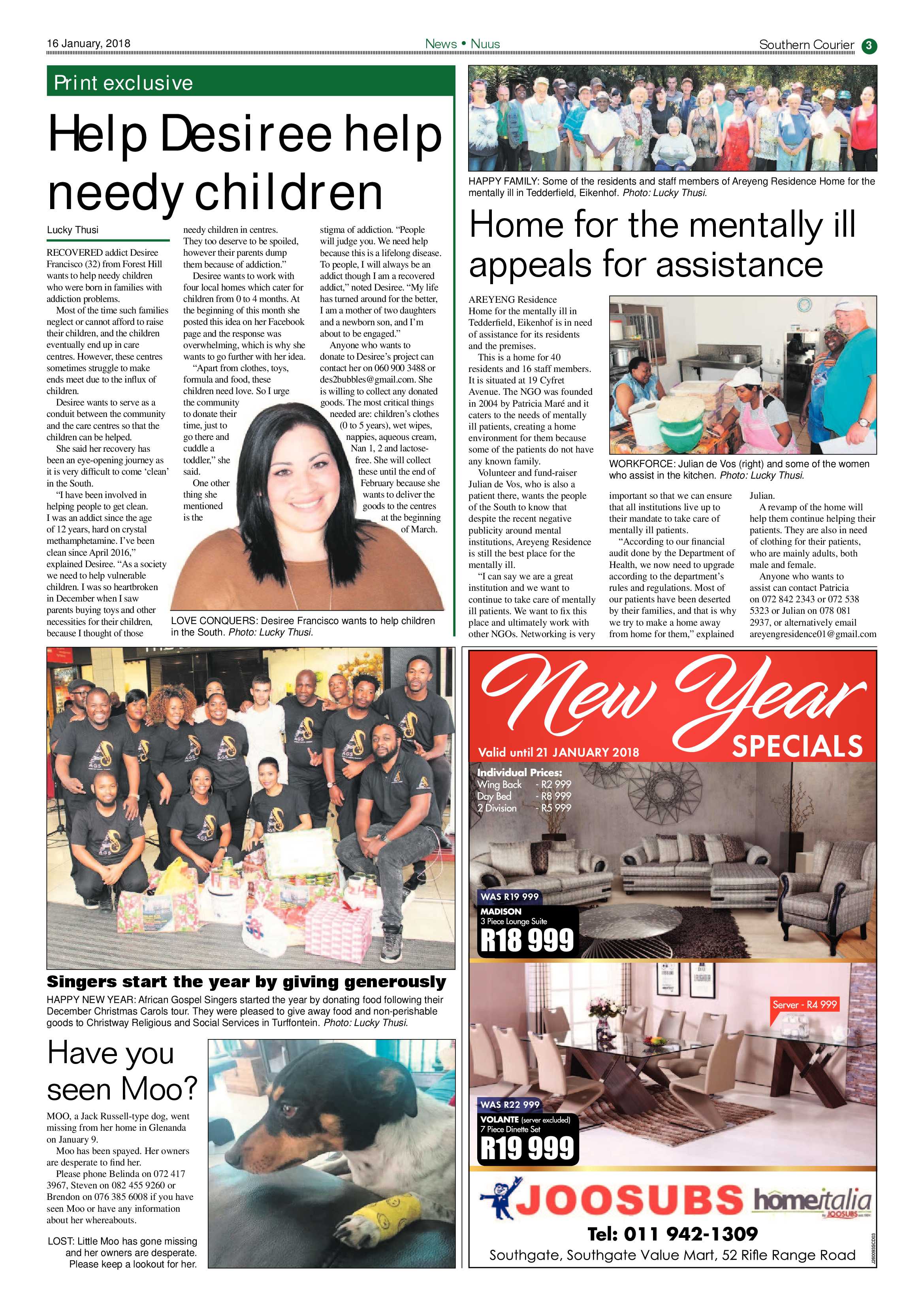 Southern Courier 16 January 2018 page 3