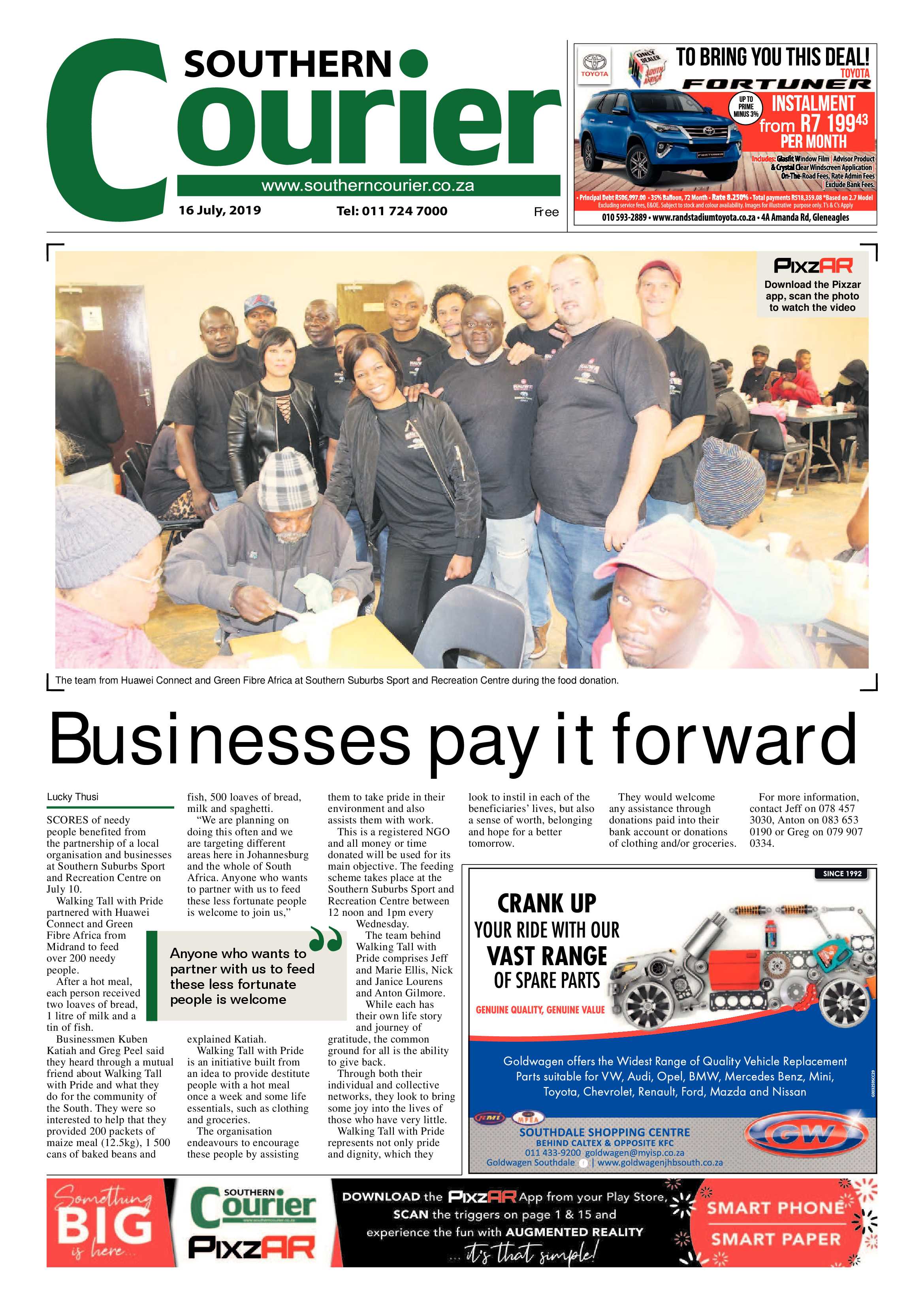 Southern Courier 16 July 2019 page 1