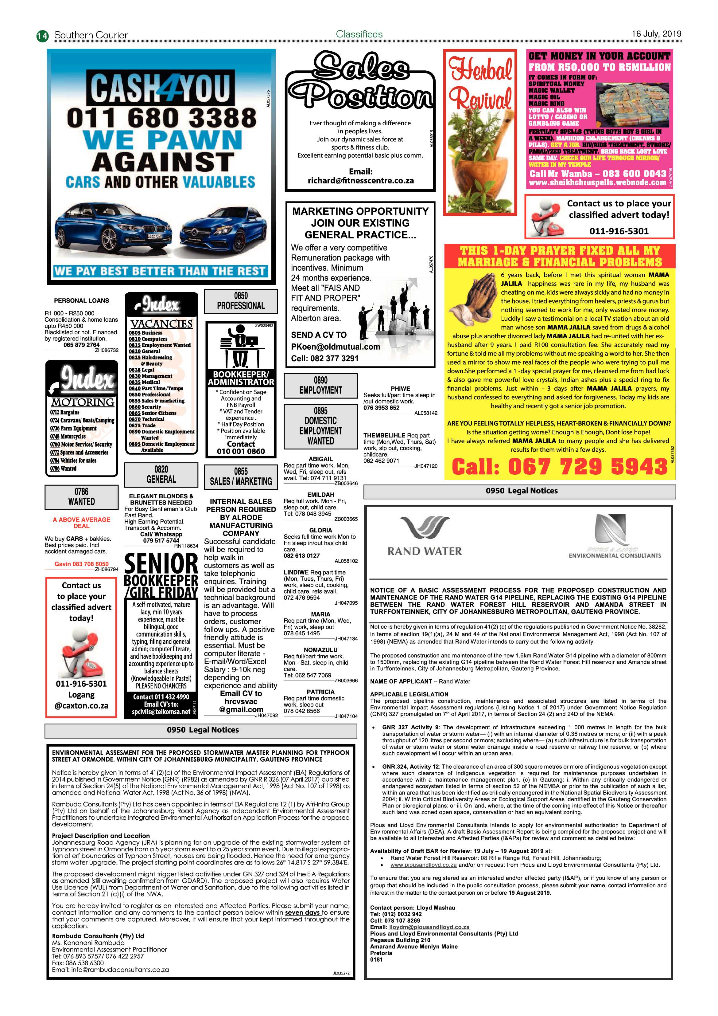 Southern Courier 16 July 2019 page 14
