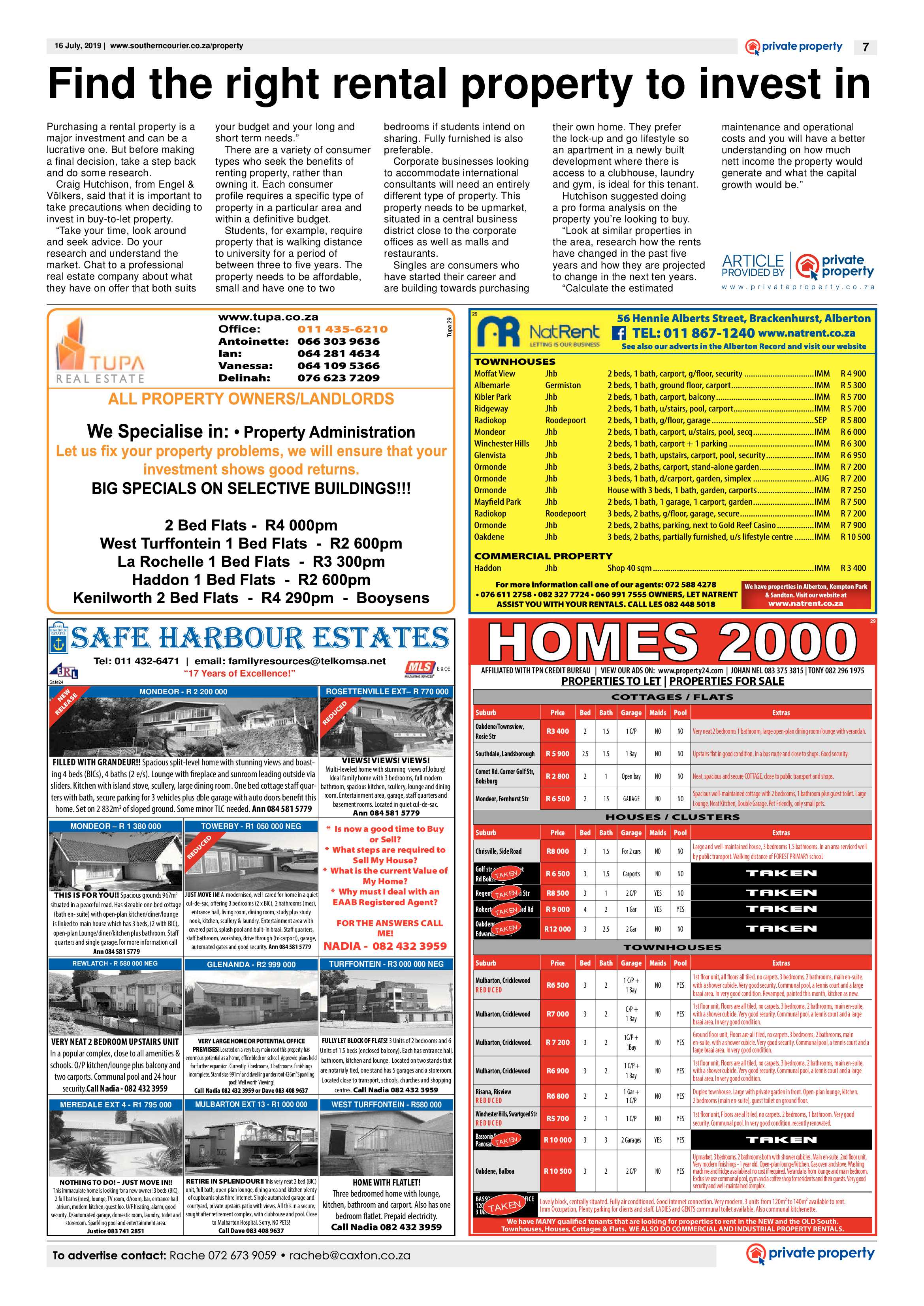 Southern Courier 16 July 2019 page 7