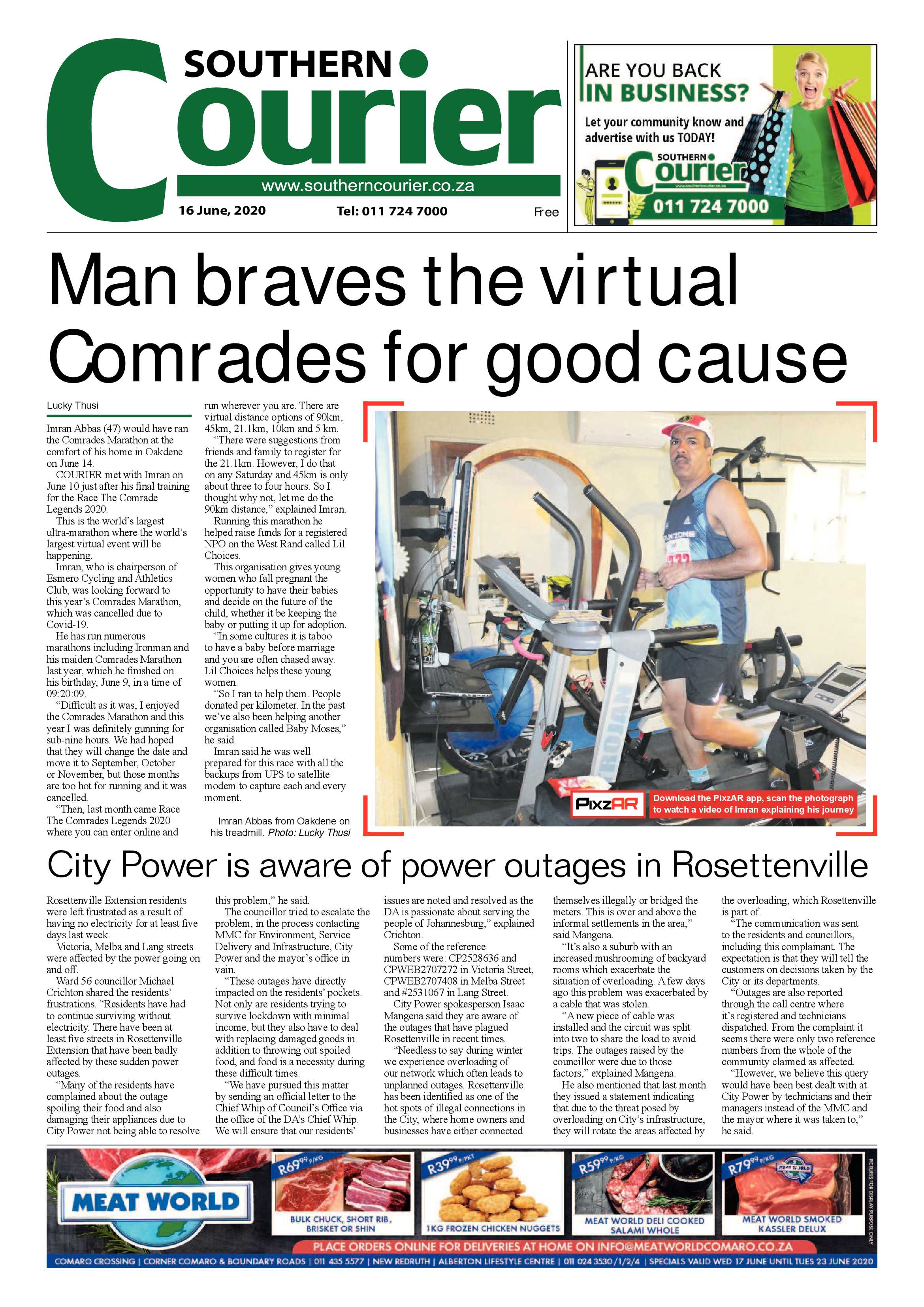 Southern Courier 16 June 2020 page 1