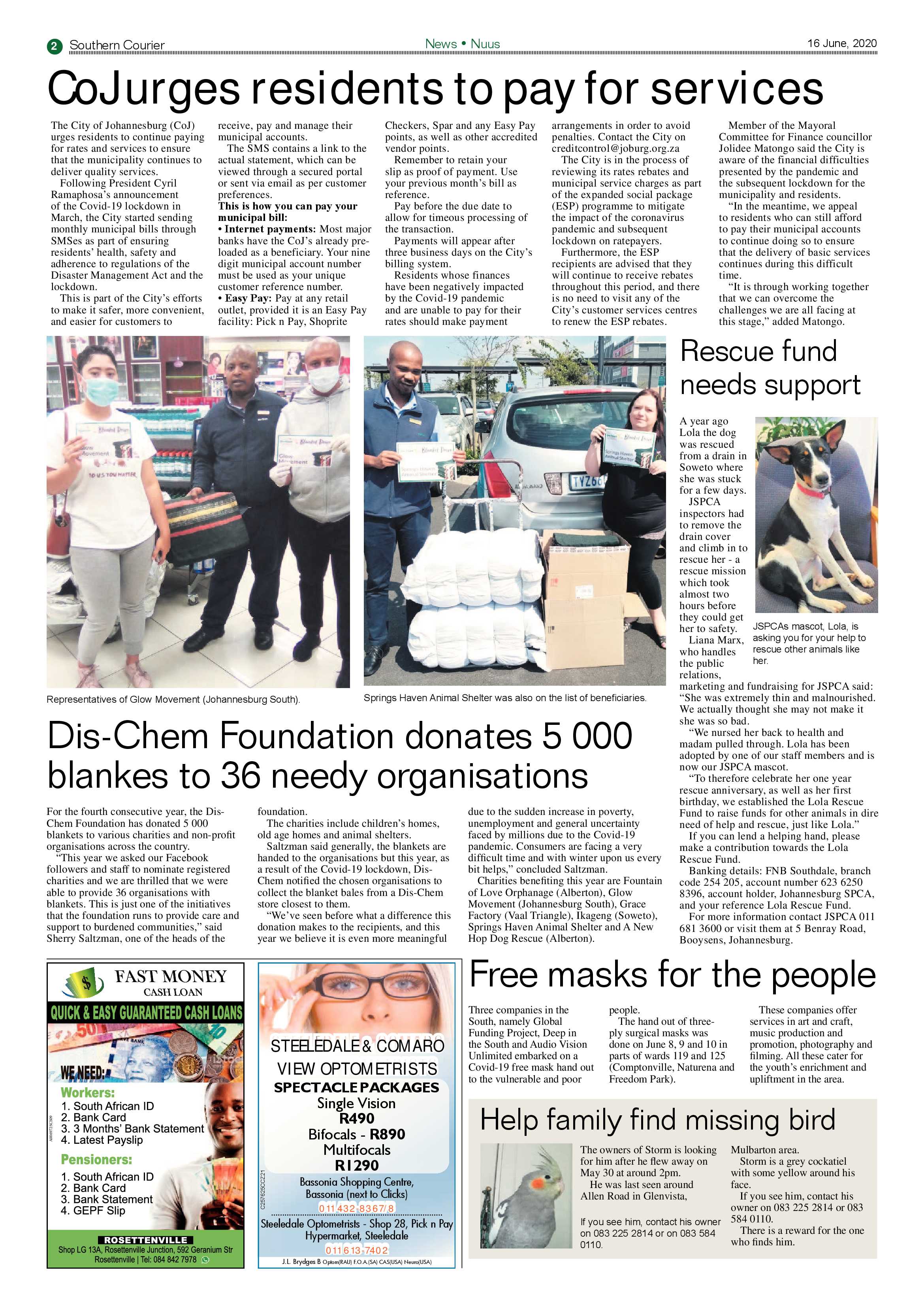 Southern Courier 16 June 2020 page 2