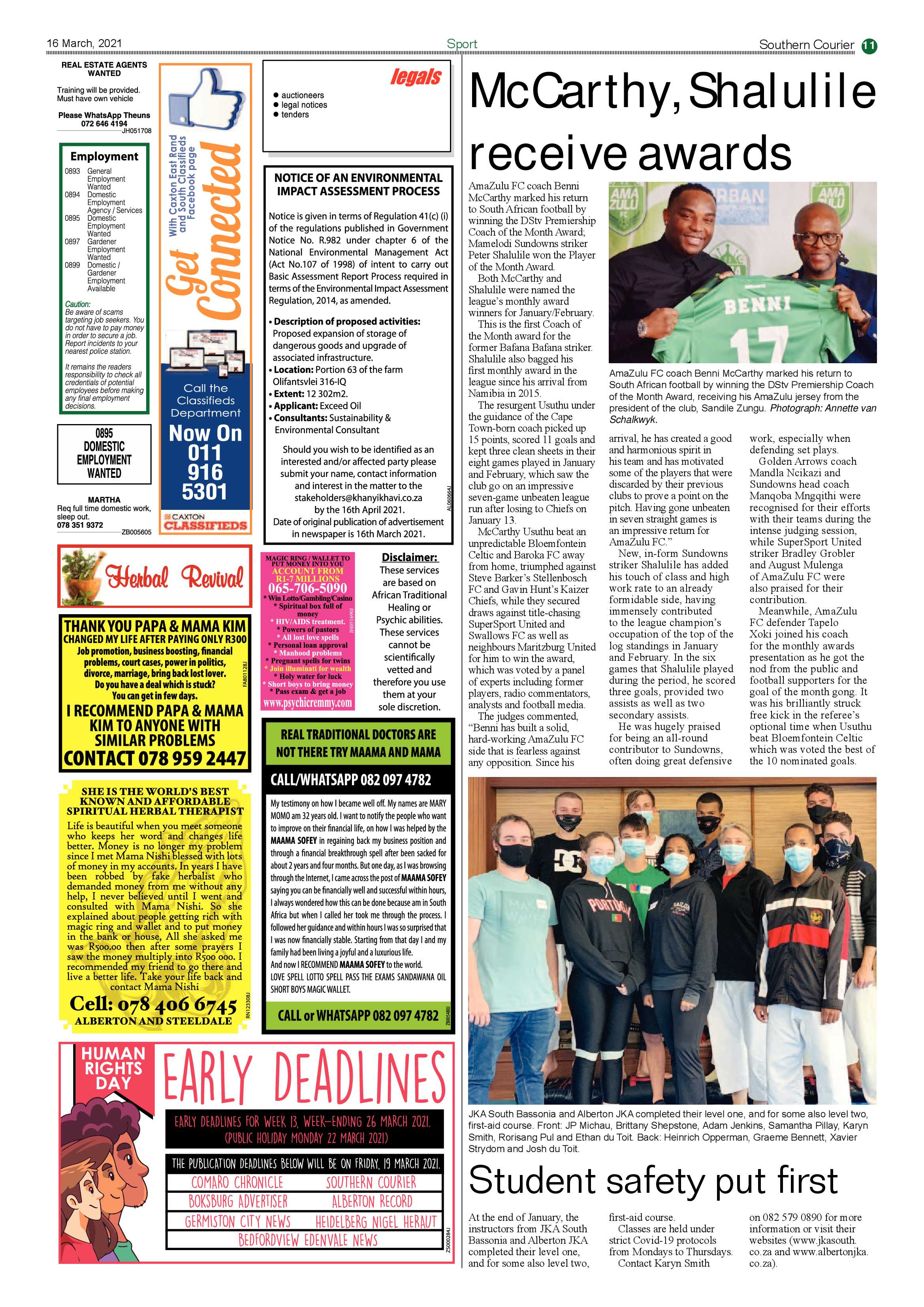 Southern Courier 16 March 2021 page 11