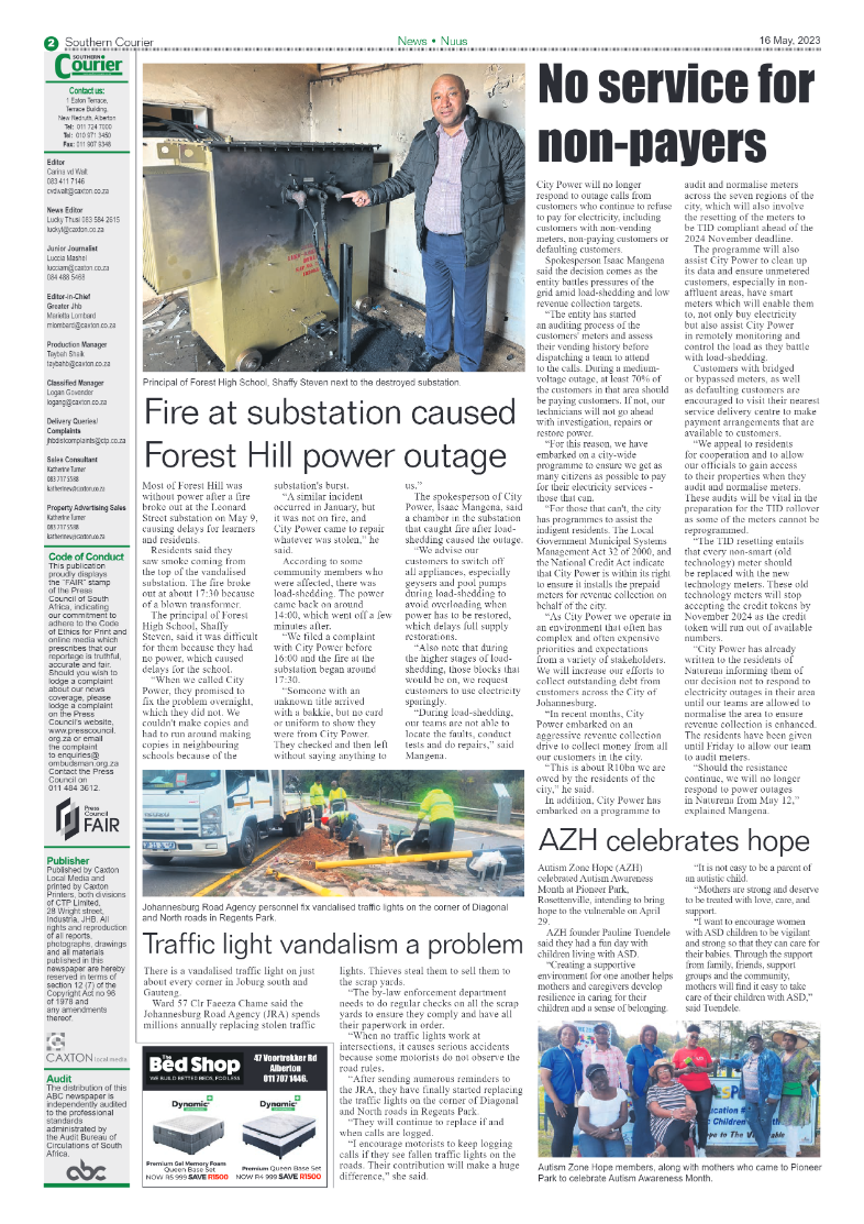 Southern Courier 16 May 2023 page 2