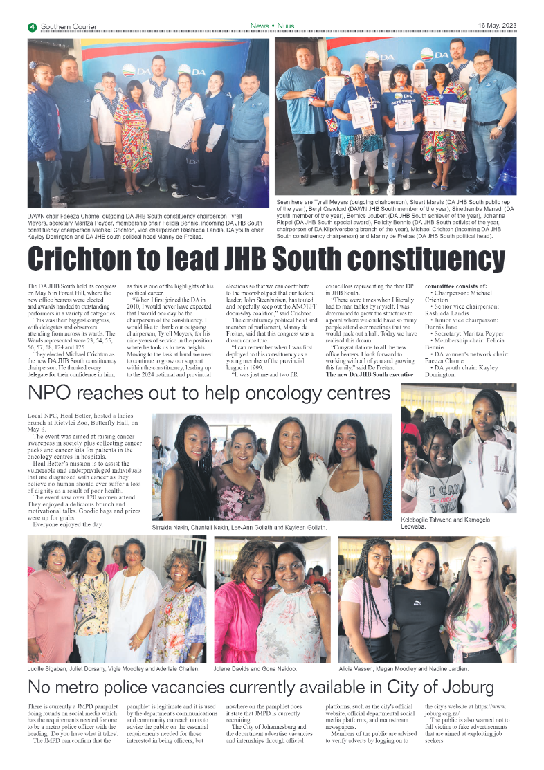 Southern Courier 16 May 2023 page 4
