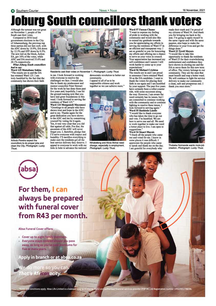 Southern Courier 16 November 2021 page 4