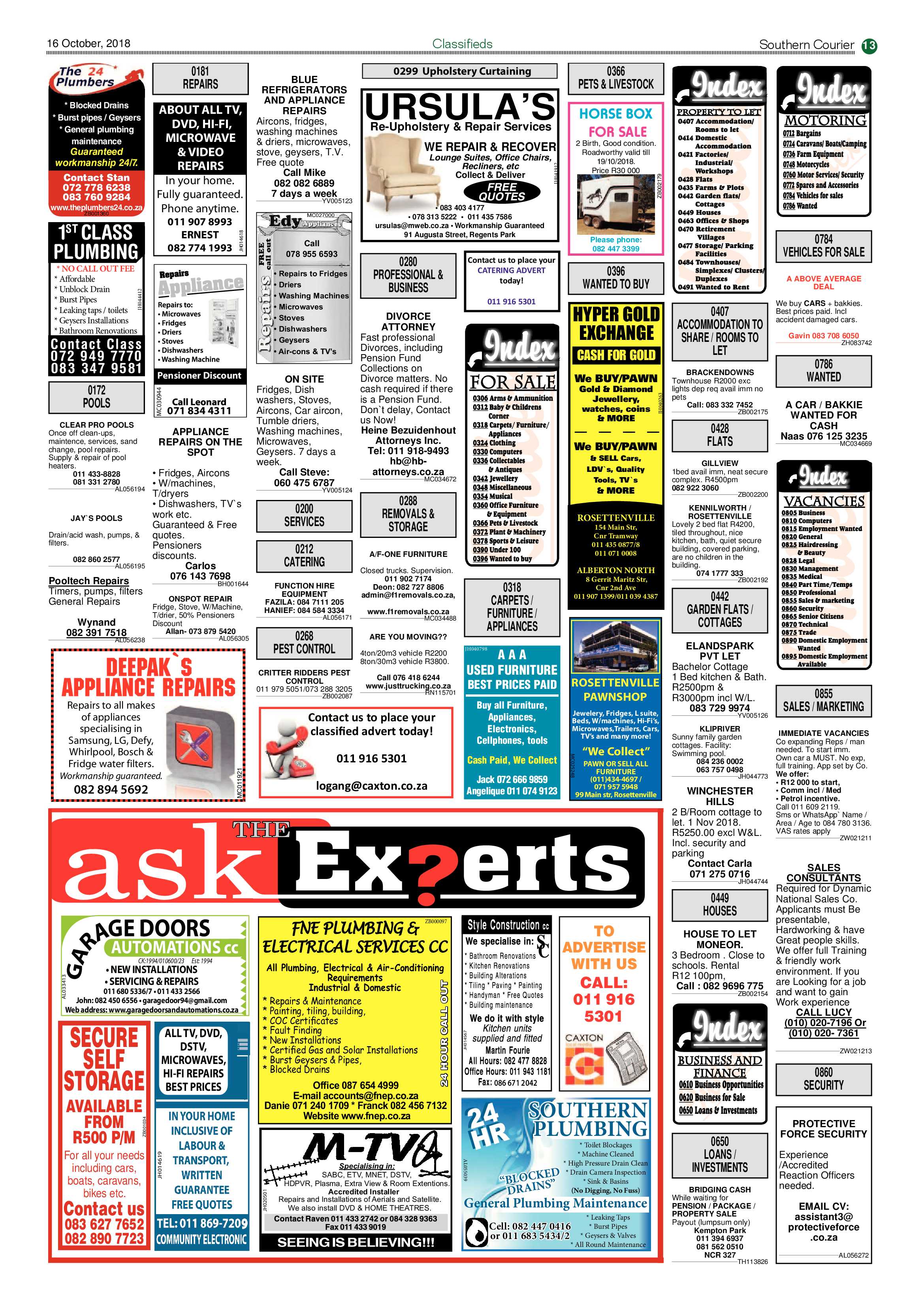 Southern Courier 16 October 2018 page 13