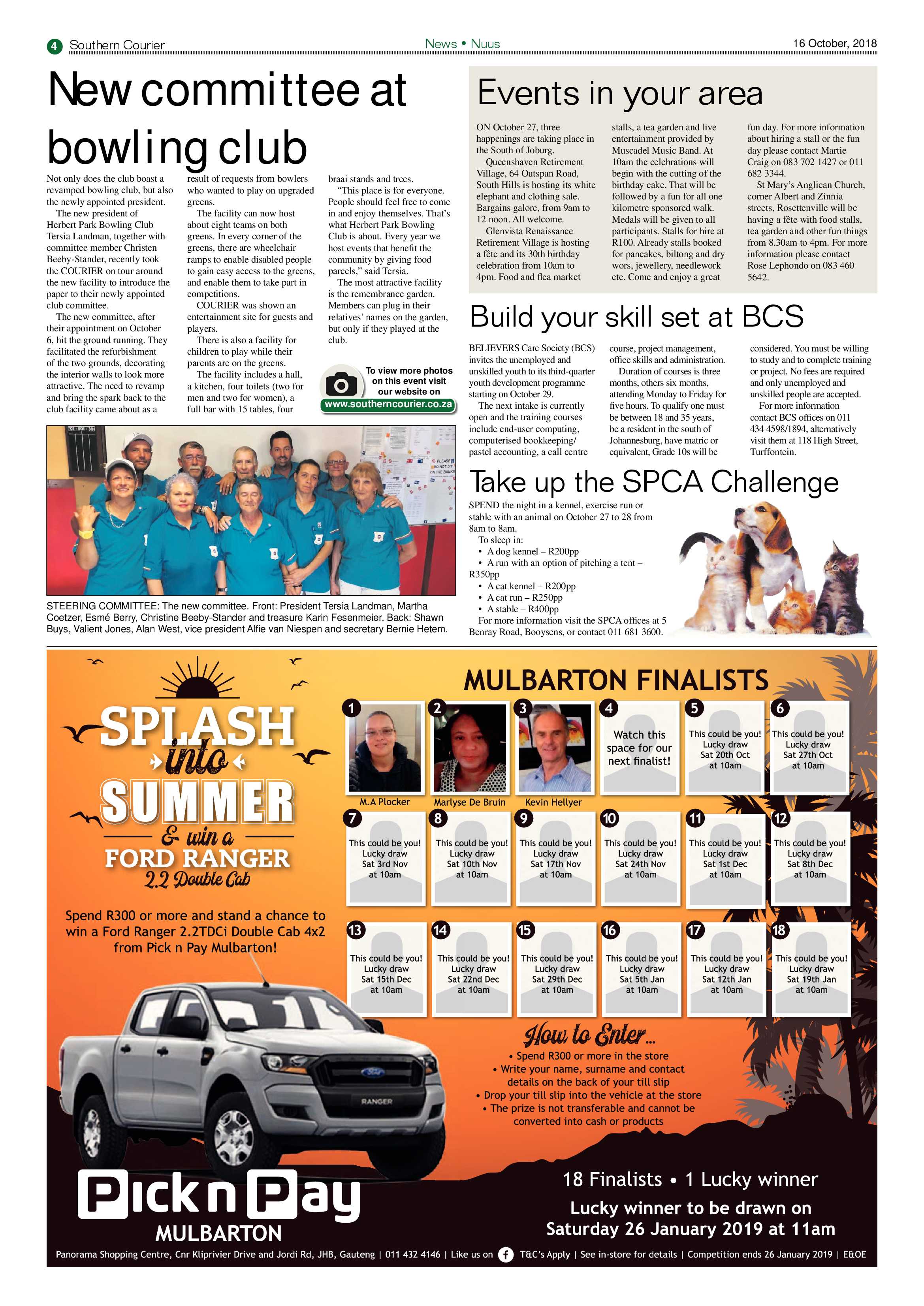 Southern Courier 16 October 2018 page 4