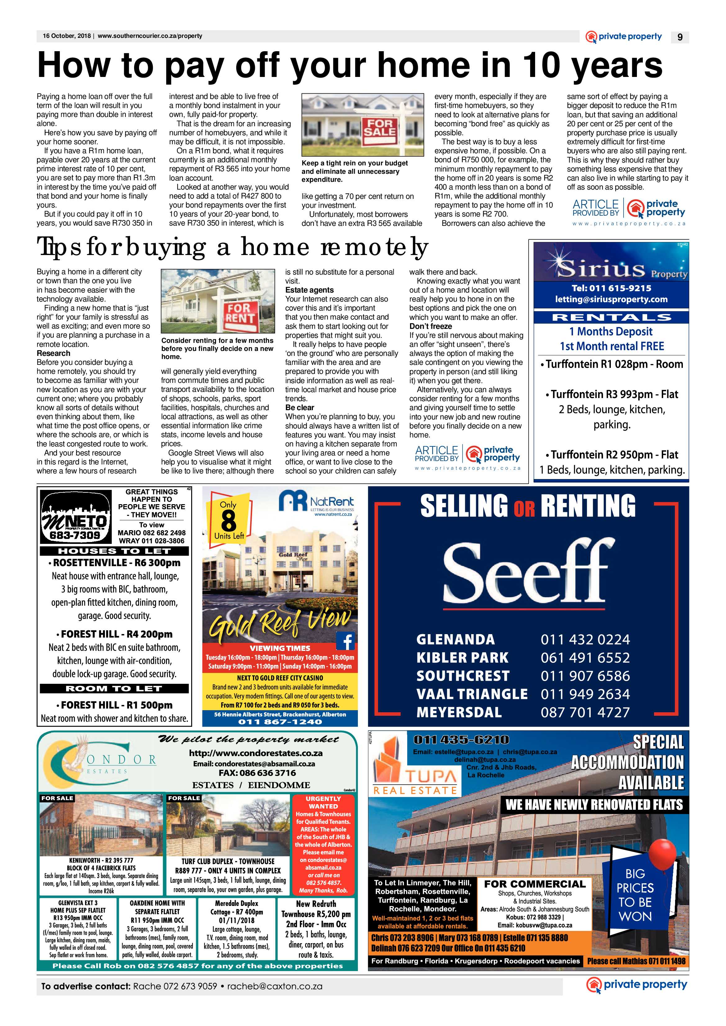 Southern Courier 16 October 2018 page 9