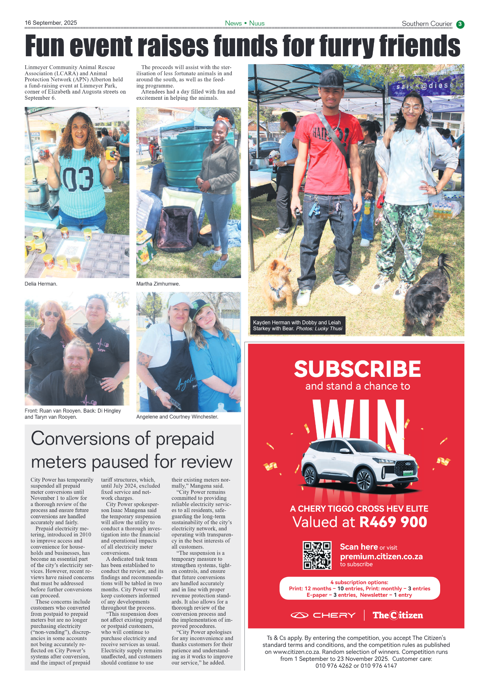 Southern Courier 16 September 2025 page 3