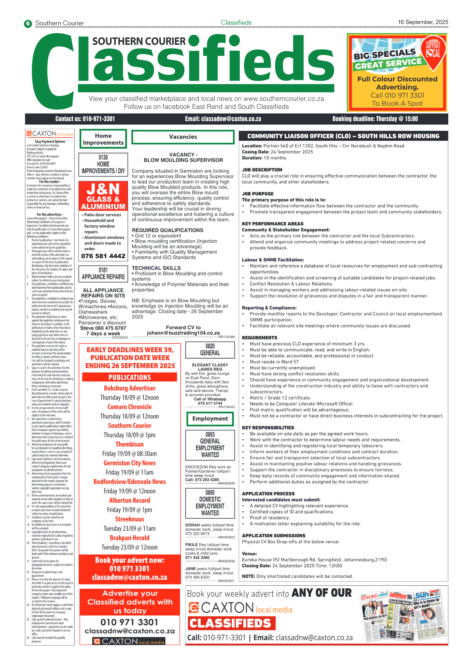 Southern Courier 16 September 2025 page 6