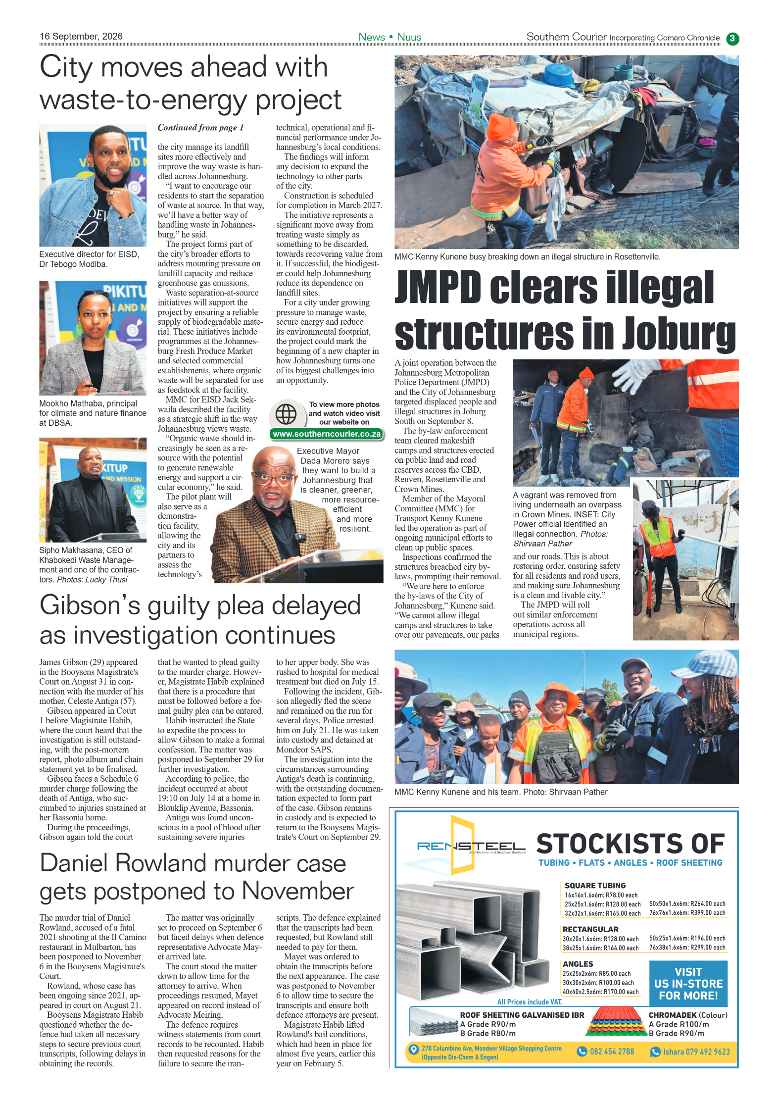 Southern Courier 16 September 2026 page 3