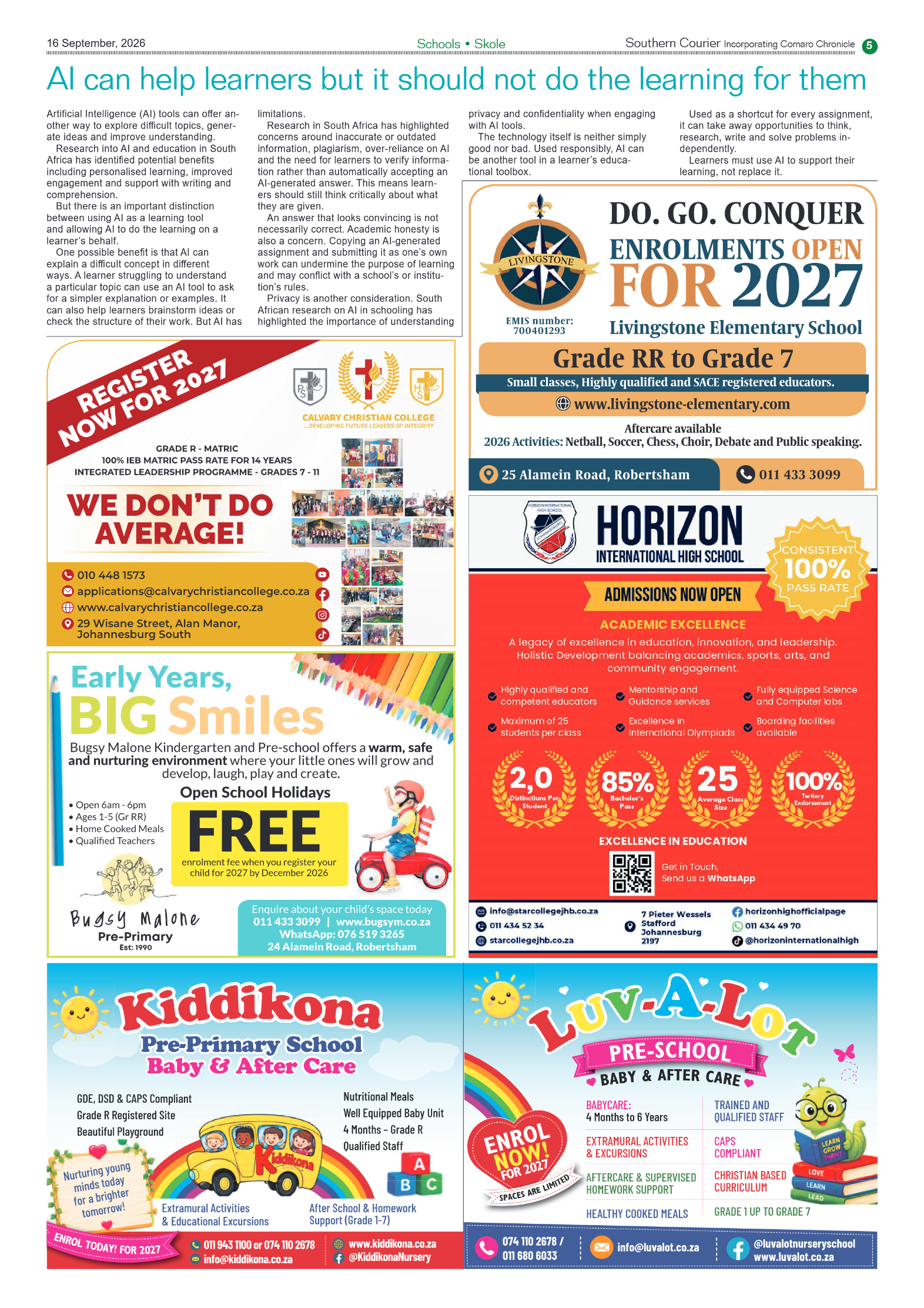 Southern Courier 16 September 2026 page 5
