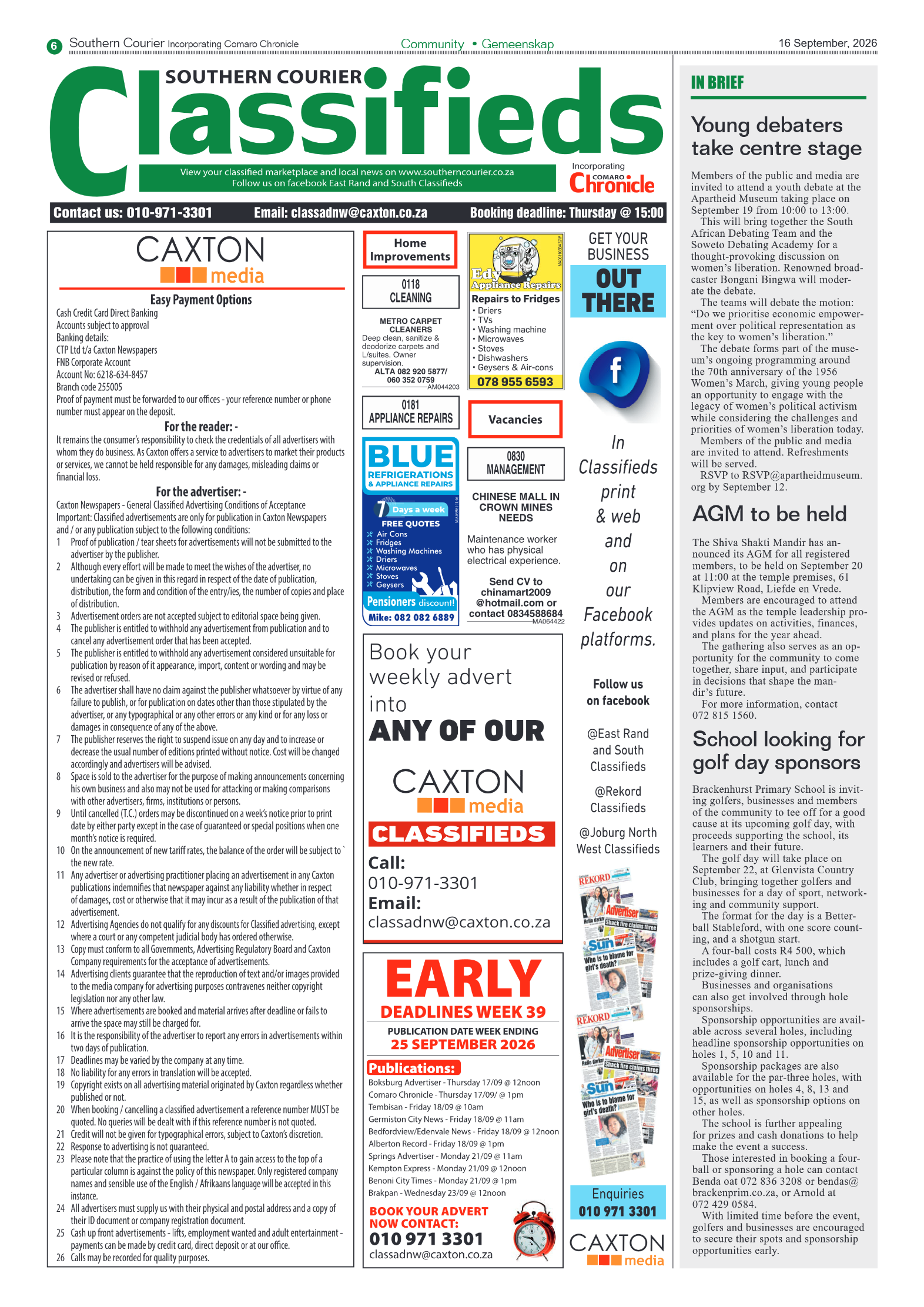 Southern Courier 16 September 2026 page 6