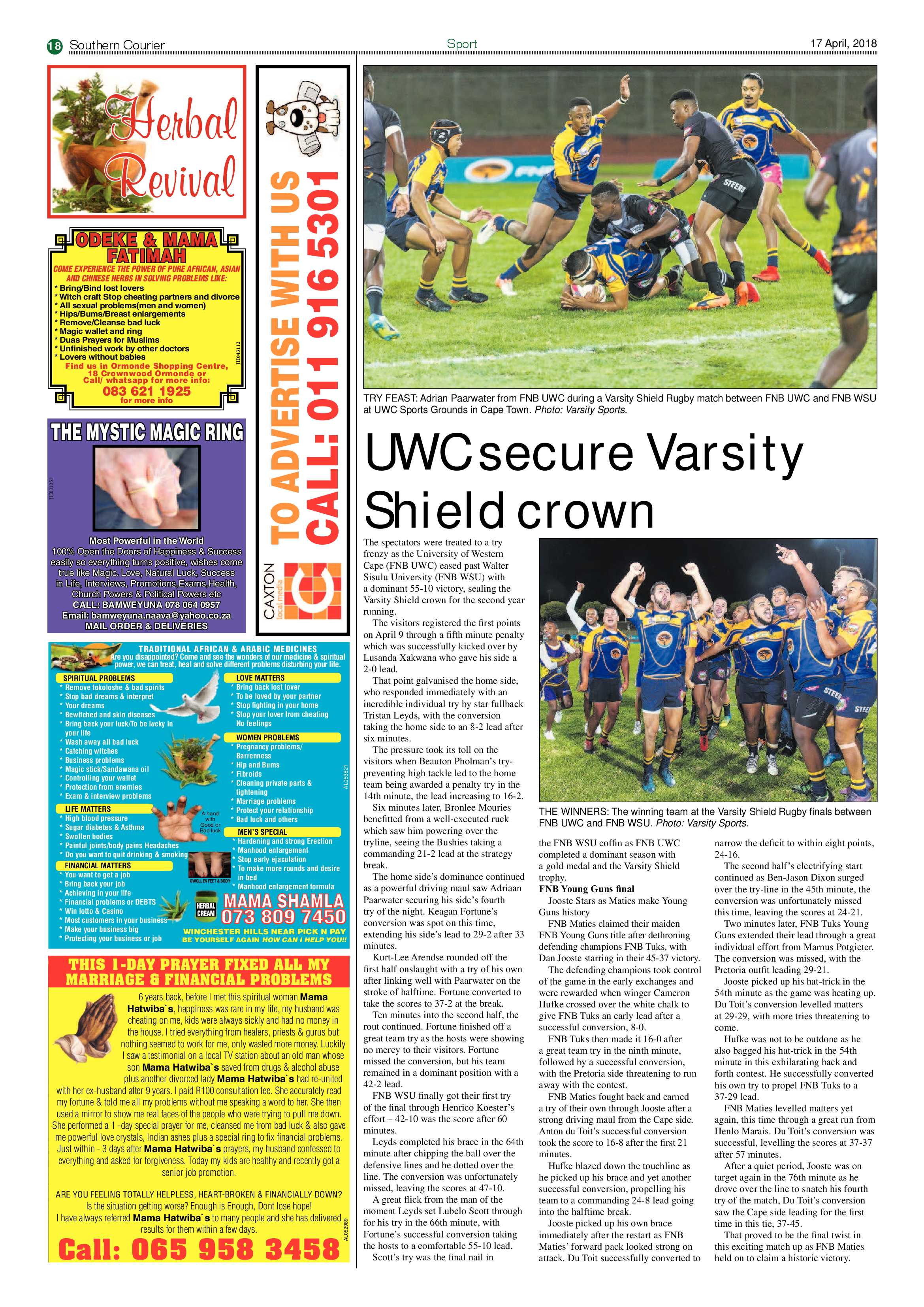 Southern Courier 17 April 2018 page 18