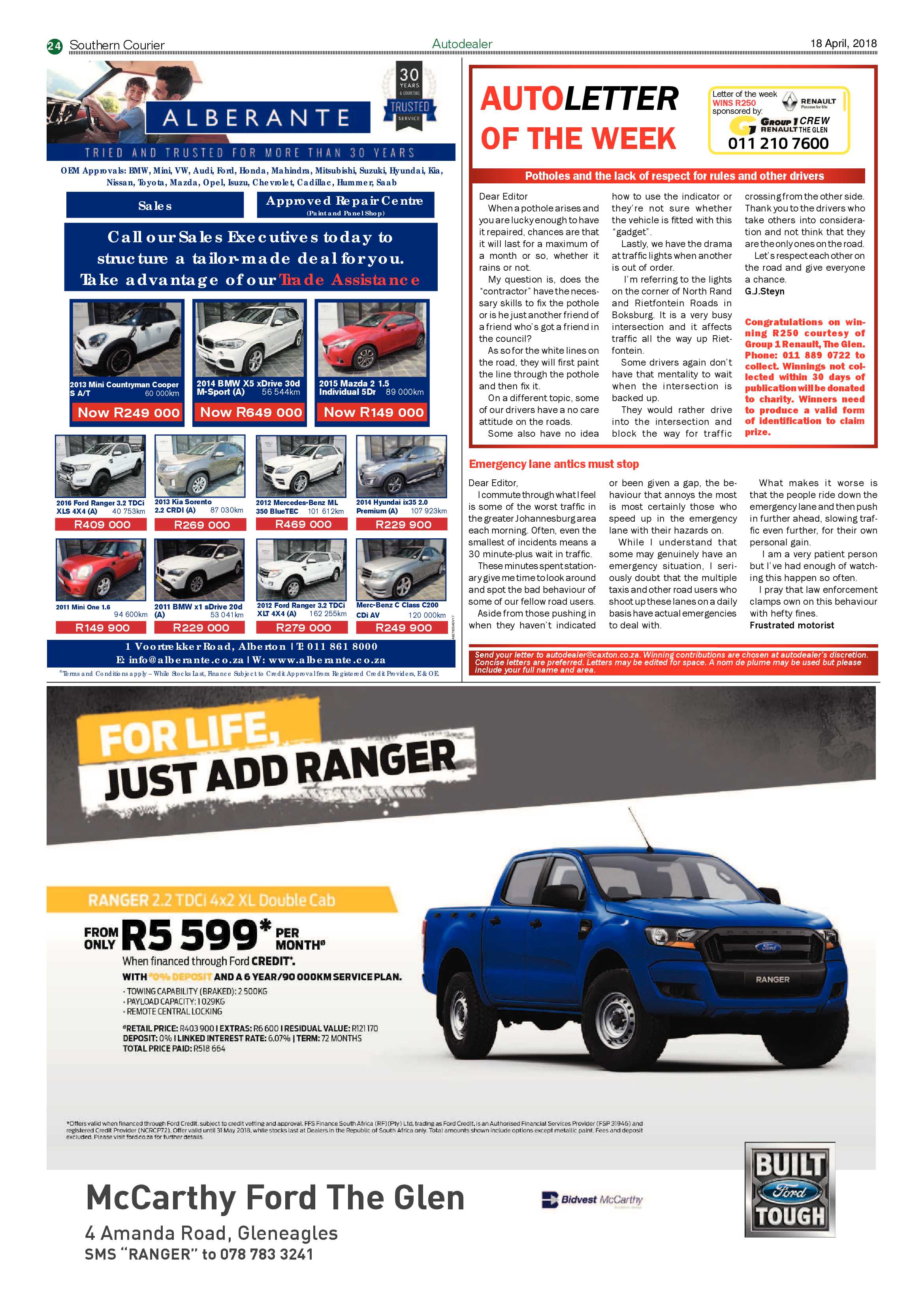 Southern Courier 17 April 2018 page 24