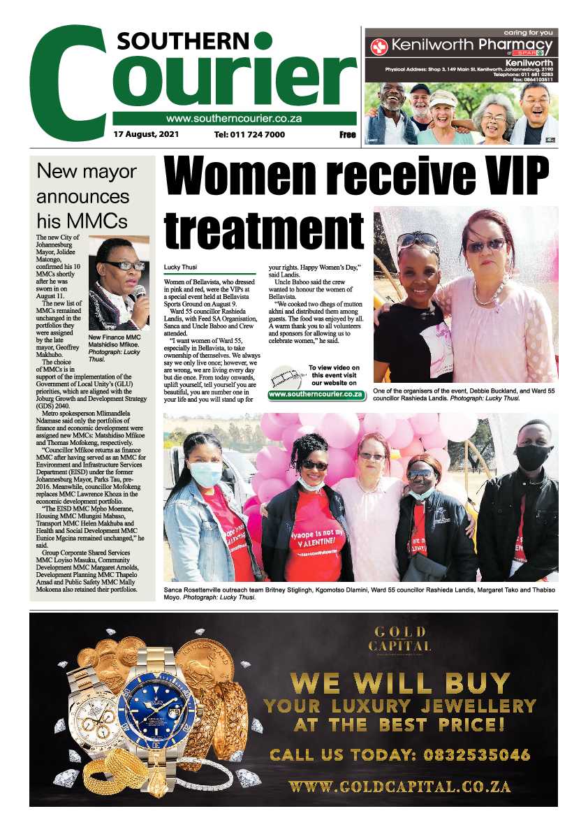 Southern Courier 17 August 2021 page 1