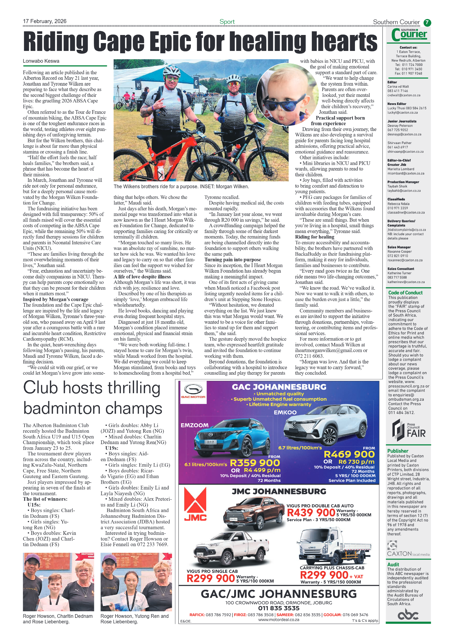 Southern Courier 17 February 2026 page 7