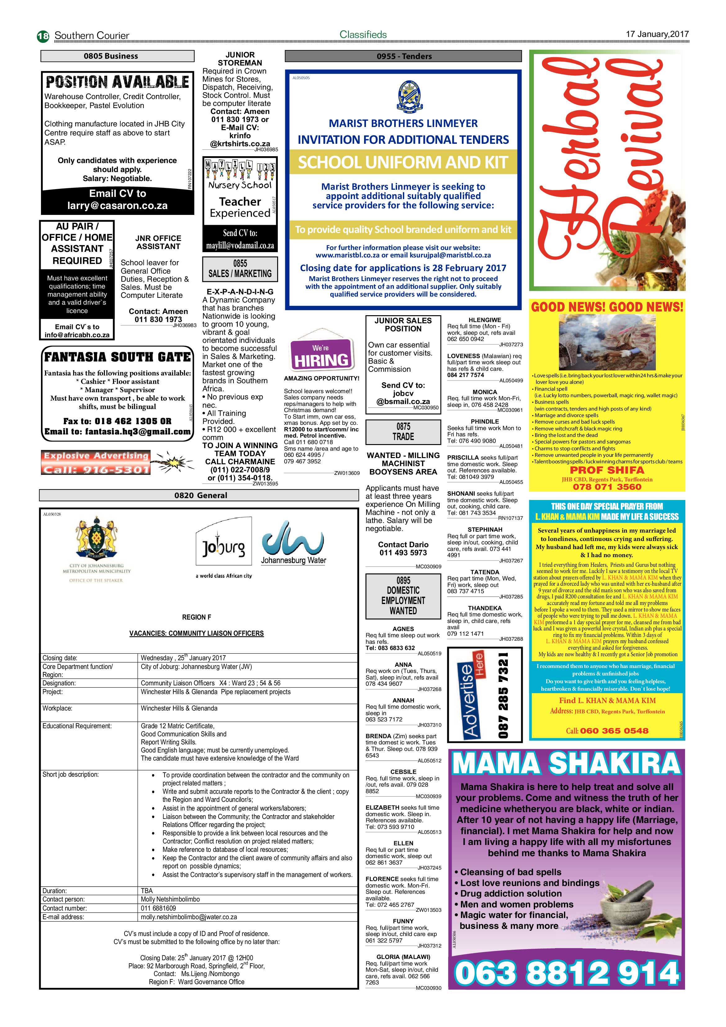 Southern Courier 17 January 2017 page 18