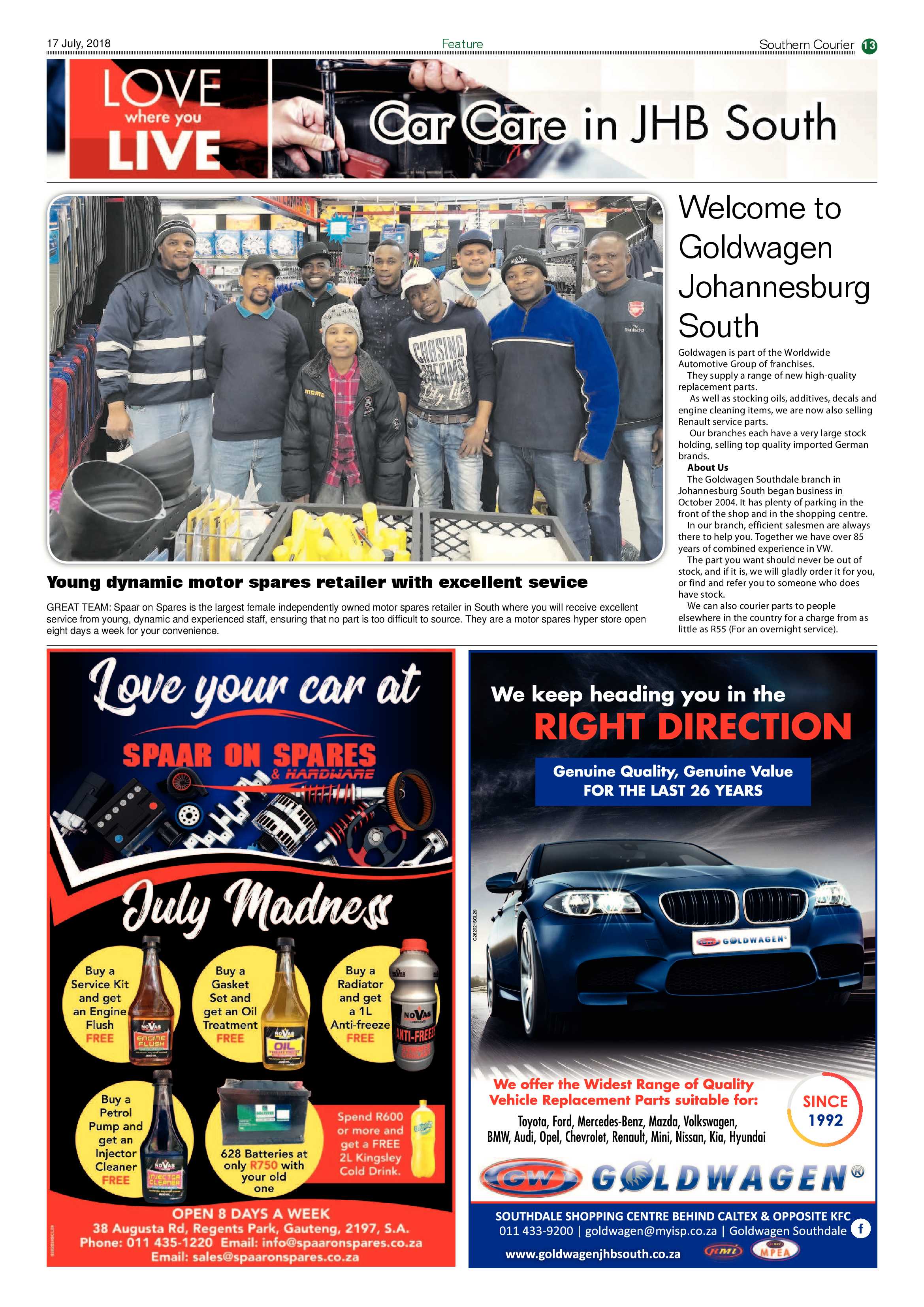 Southern Courier 17 July 2018 page 13