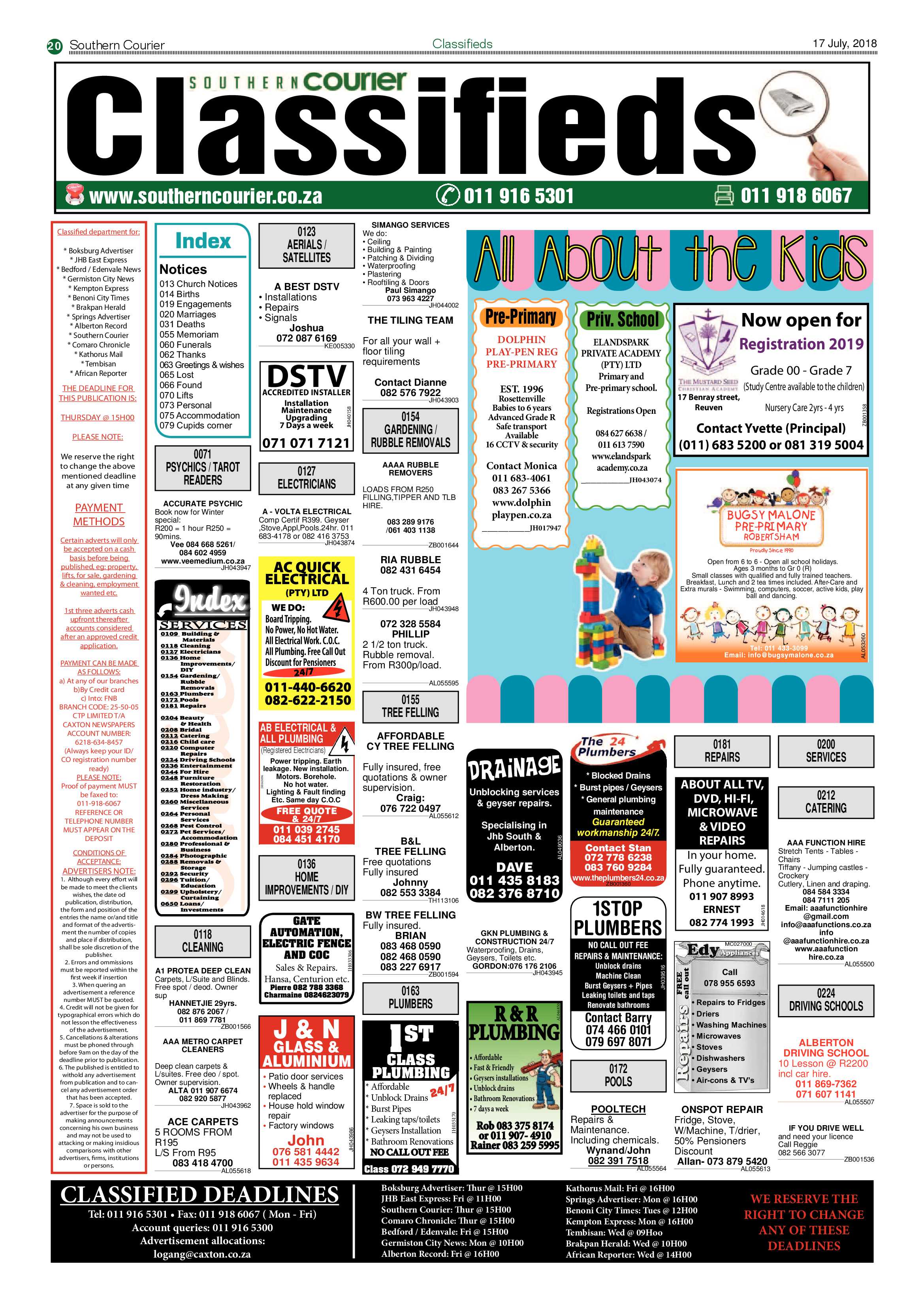 Southern Courier 17 July 2018 page 20